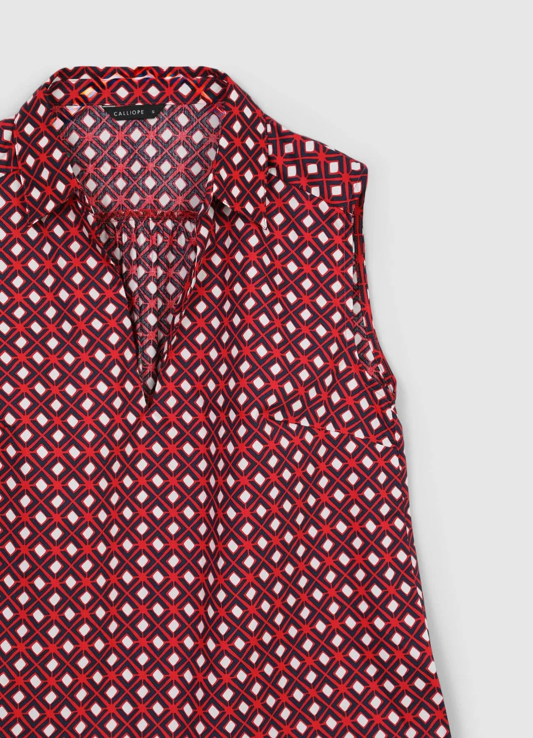 Calliope top col chemise motifs coton femme
