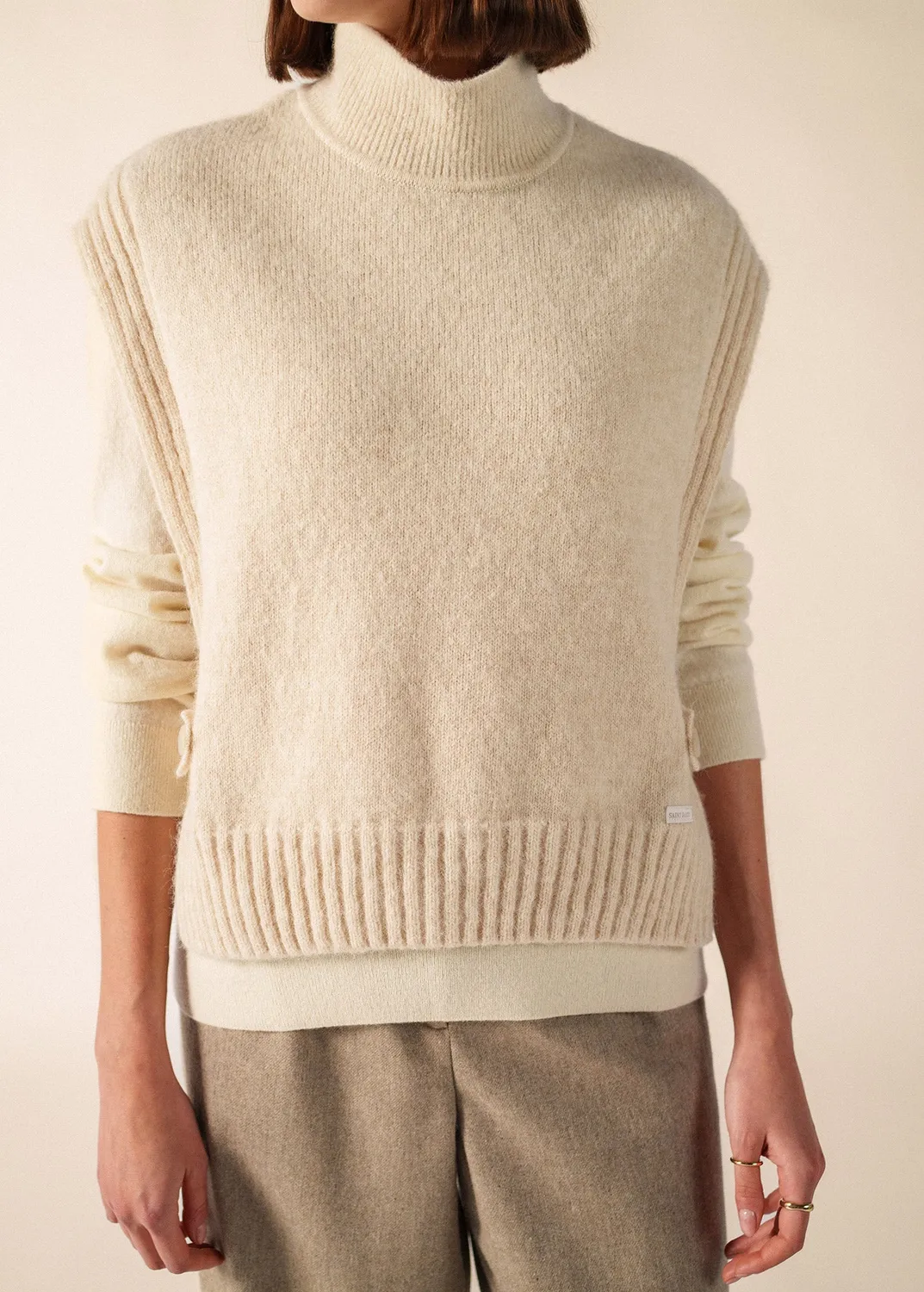 Saint James Ciboure plastron laine écume T1-T2