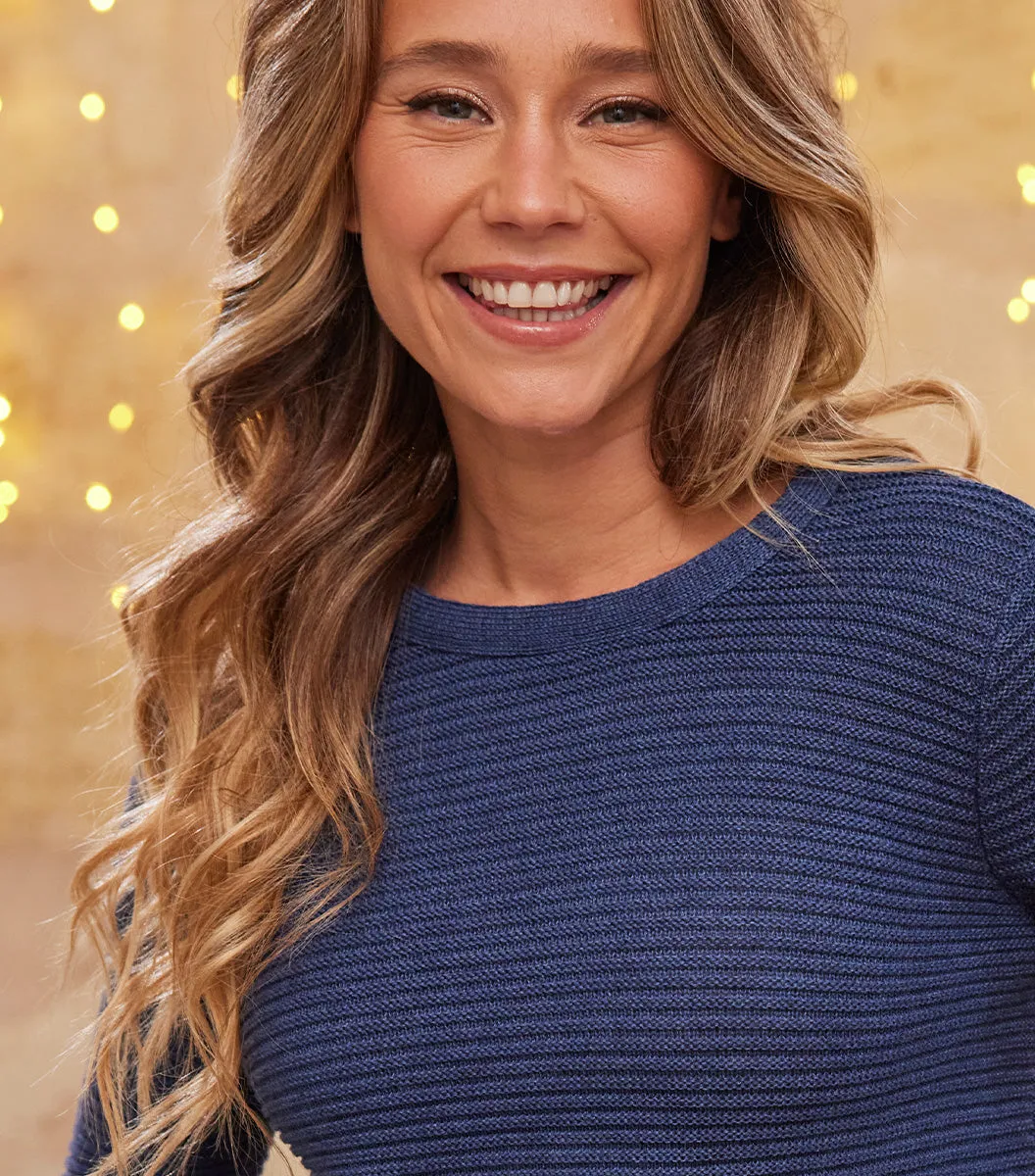 Cocorico Melody Bleu pull femme bleu laine