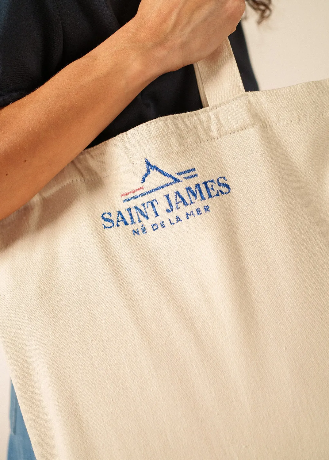Saint James Pull tote bag coton ecru gitane
