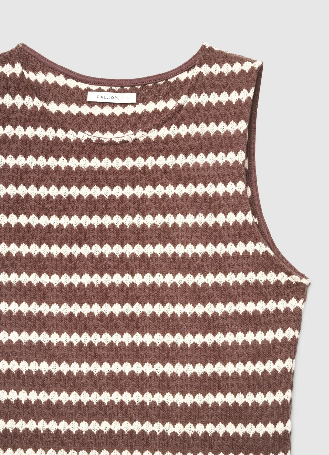 Calliope top crop maille rayée femme sans manches