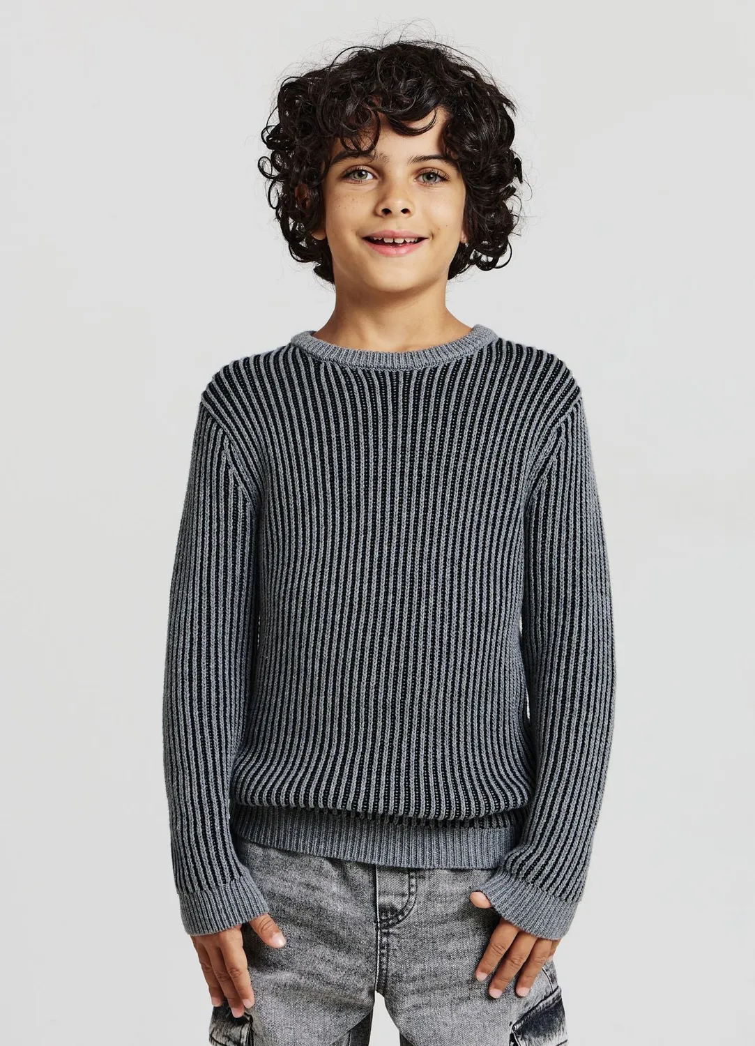 Calliope pull côtes garçon manches longues coton