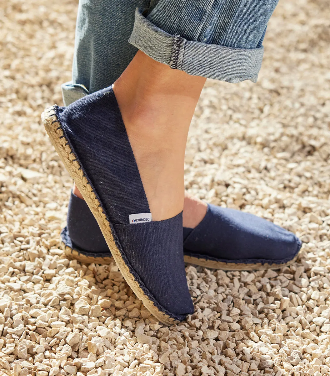 Cocorico espadrille femme marine coton jute