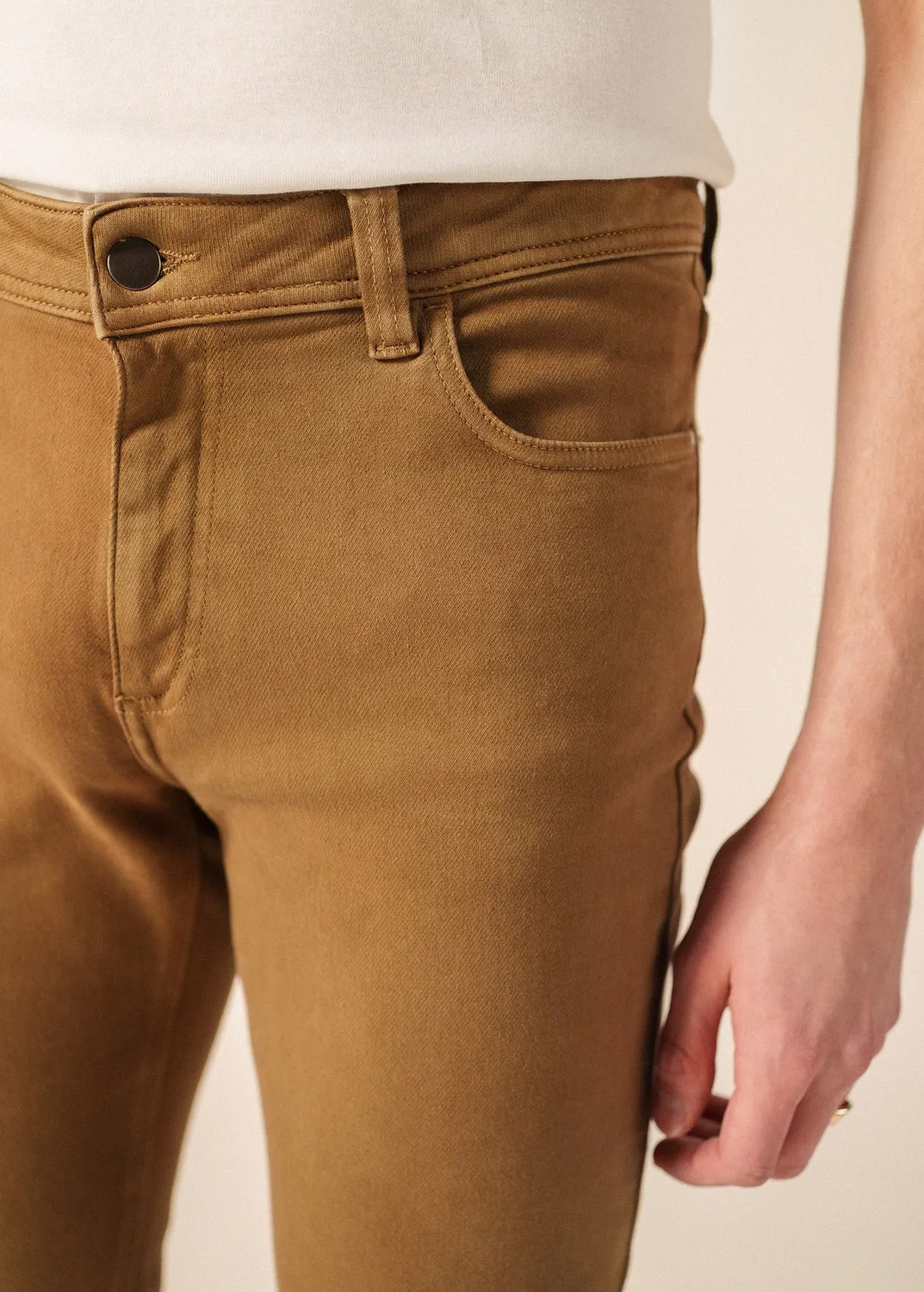 Saint James Jasper pantalon beige foncé jean stretch