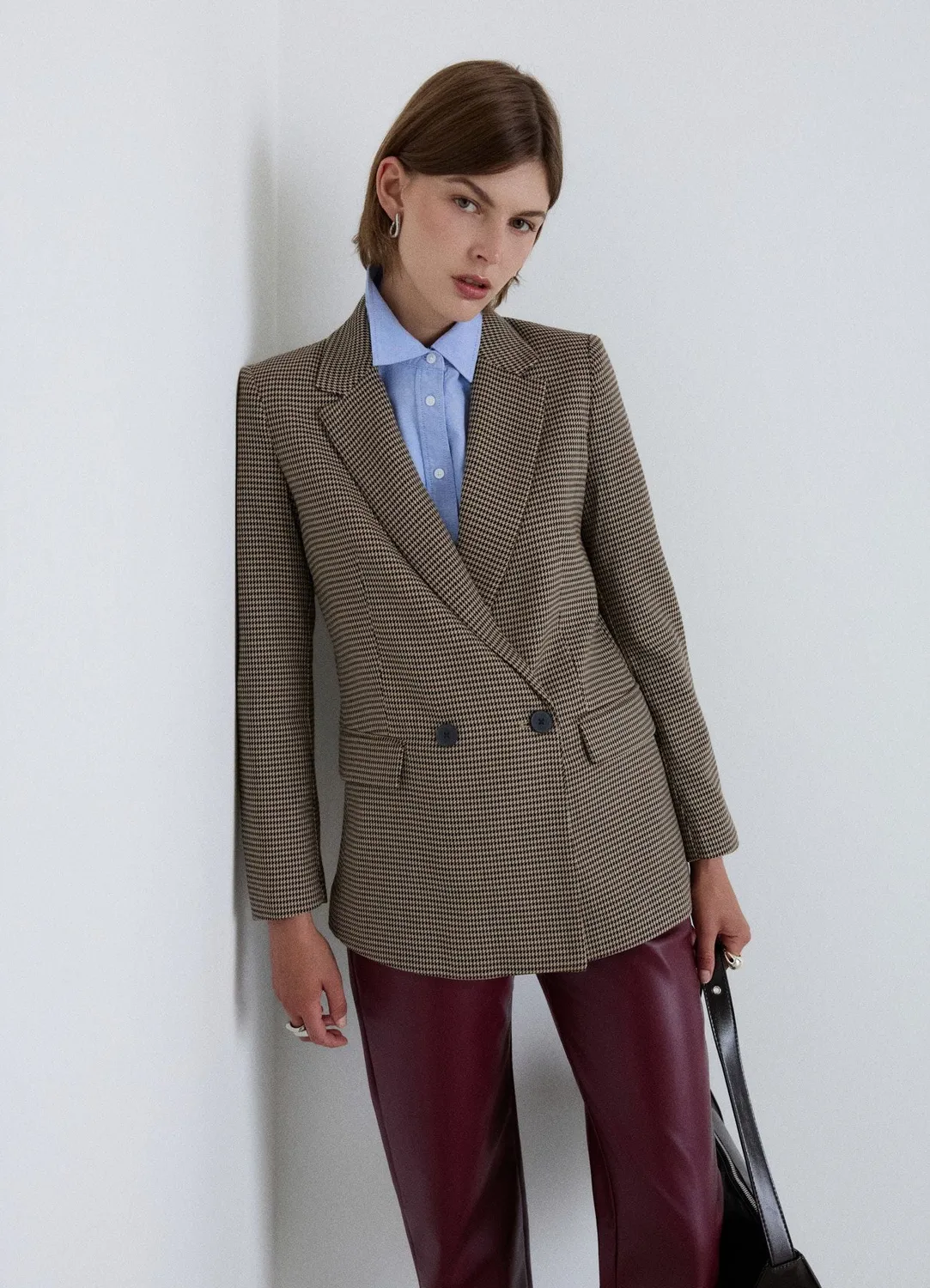 Calliope veste femme double-bouton pied-de-poule