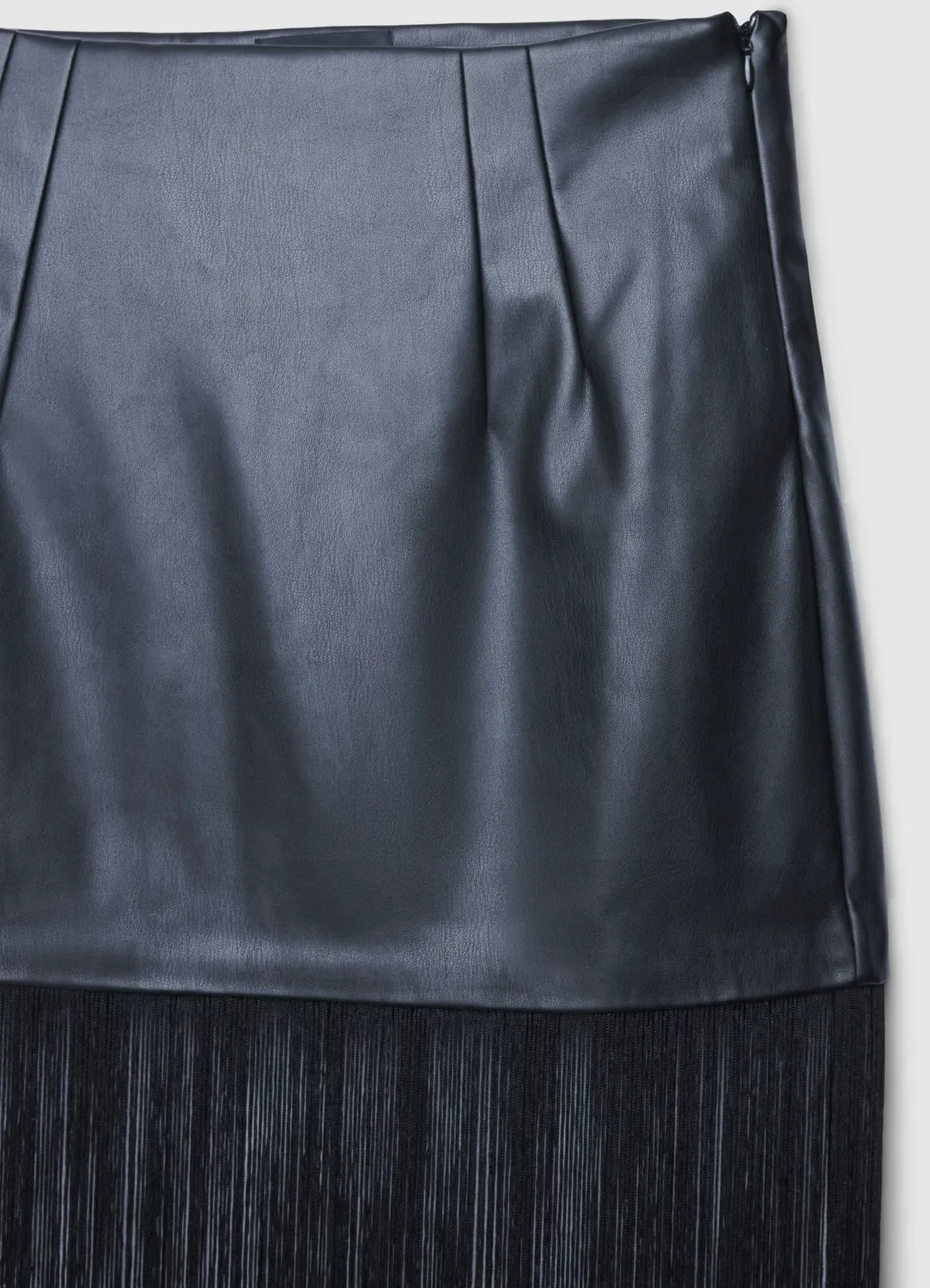 Calliope jupe effet cuir franges femme droite