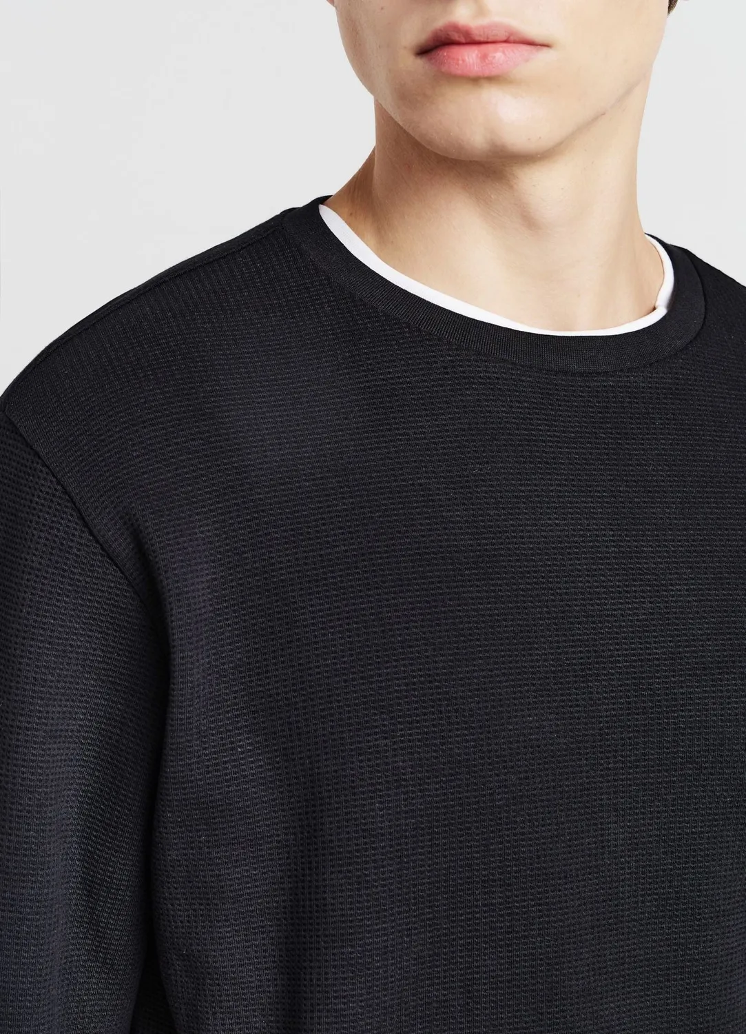 Calliope sweat homme col rond tissu texturé