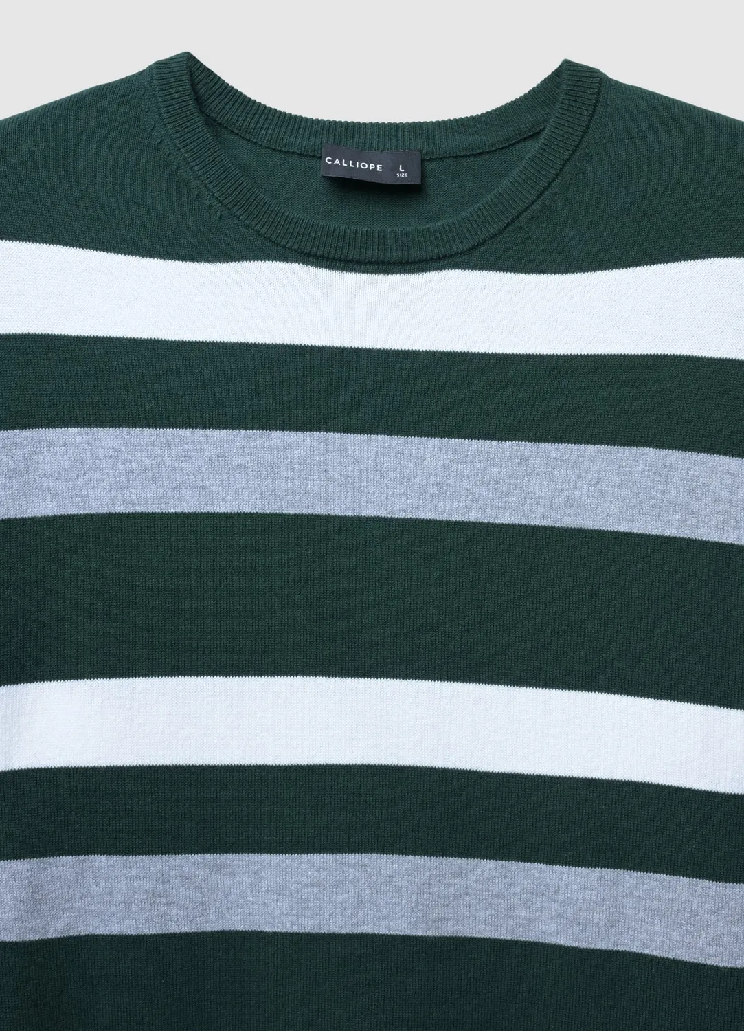 Calliope pull rayé homme col rond manches longues
