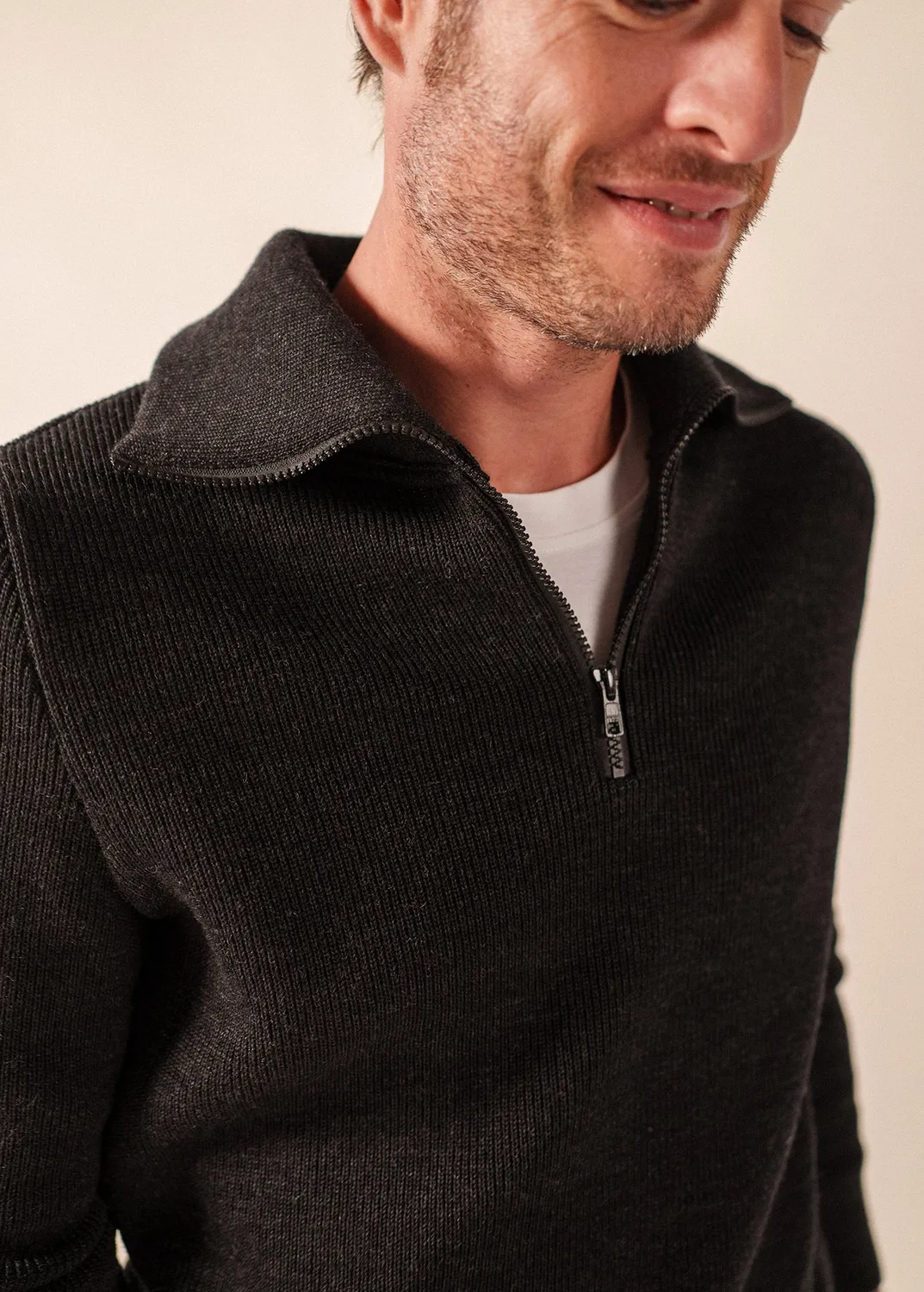 Saint James Cotentin pull anthracite 100% laine