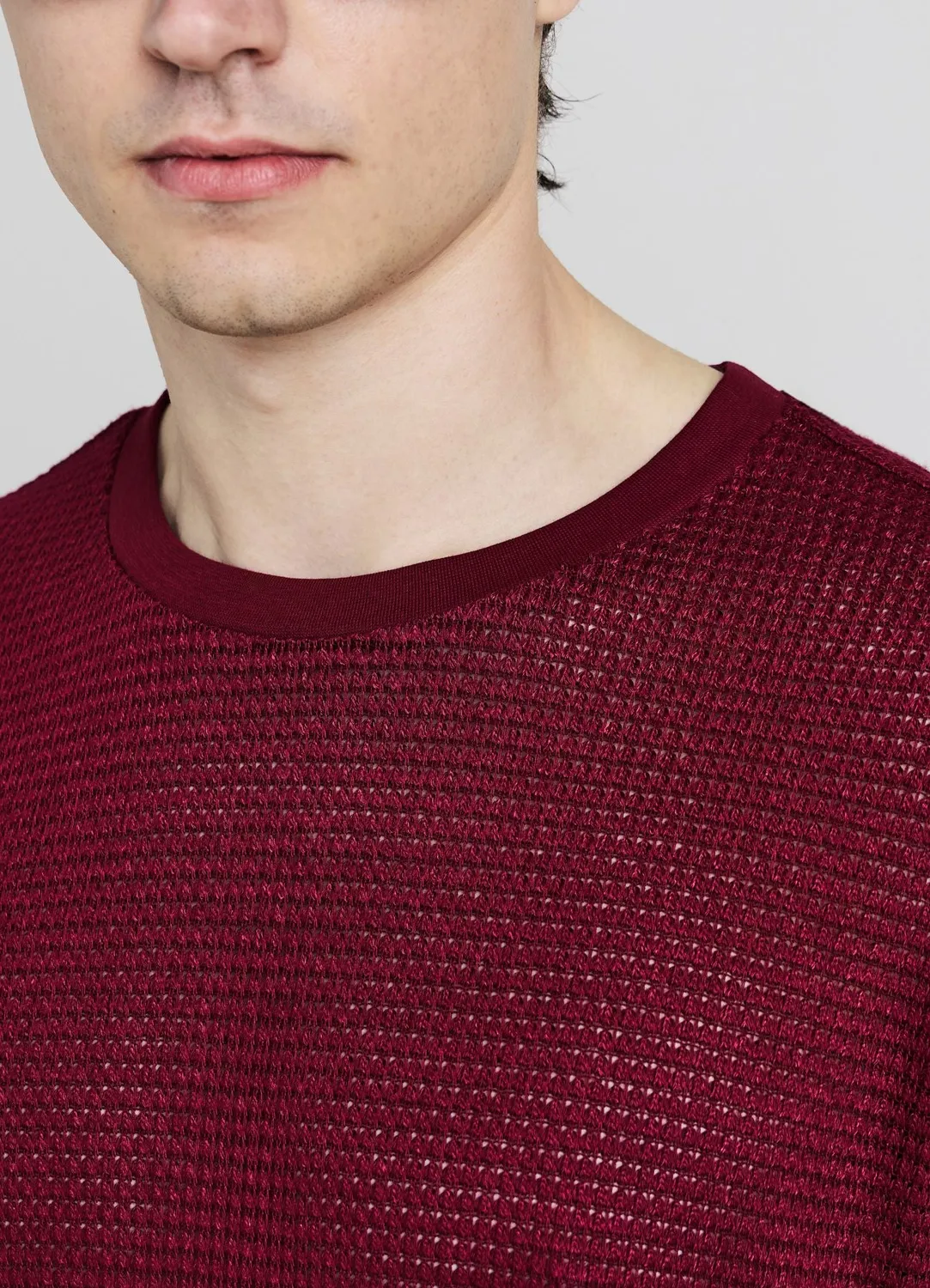 Calliope T-Shirt Texturé Col Rond T-Shirt Homme Uni