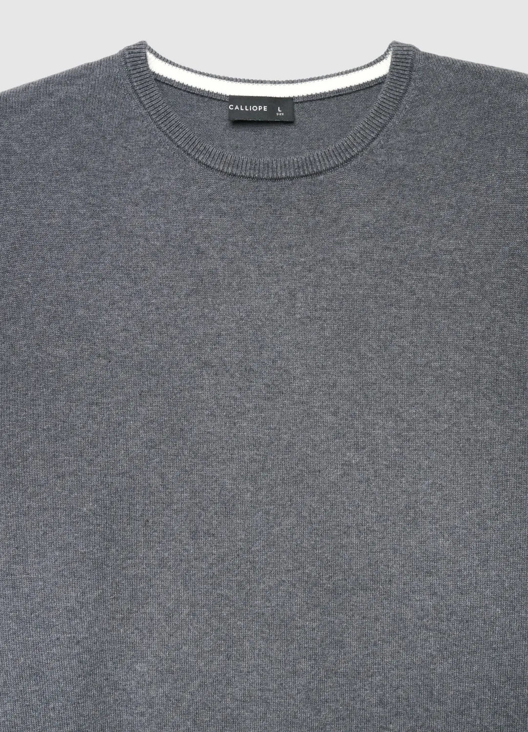 Calliope pull homme col rond uni manches longues