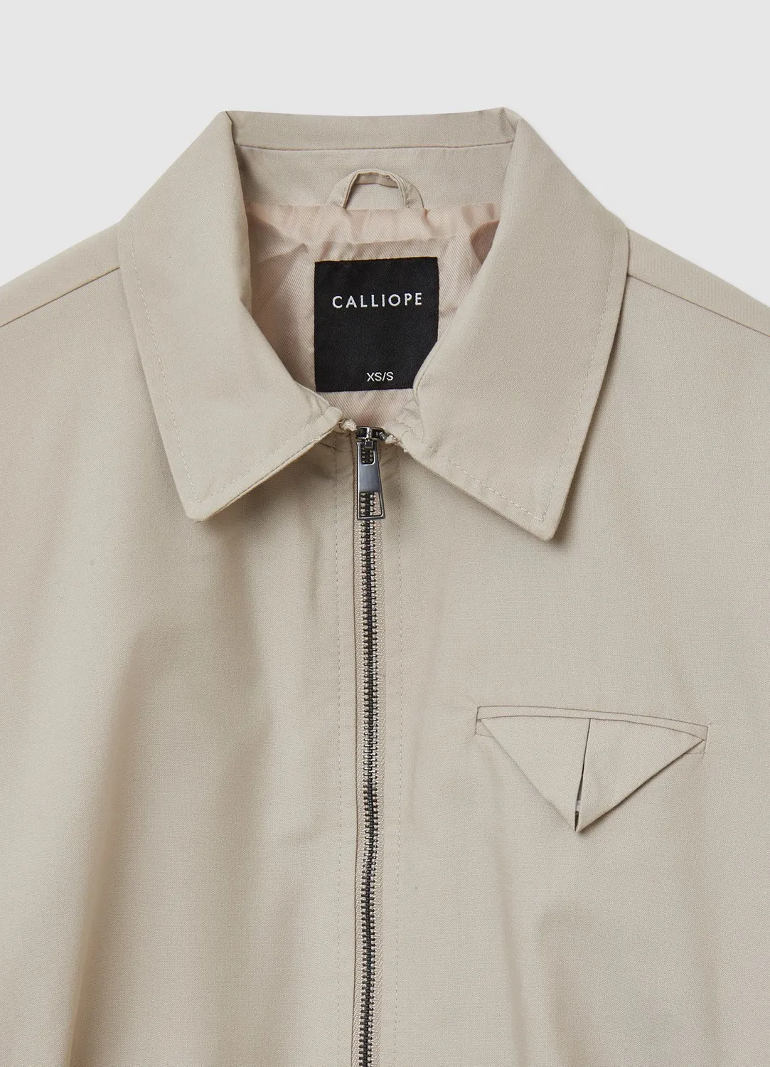 Calliope blouson uni femme col chemise zip