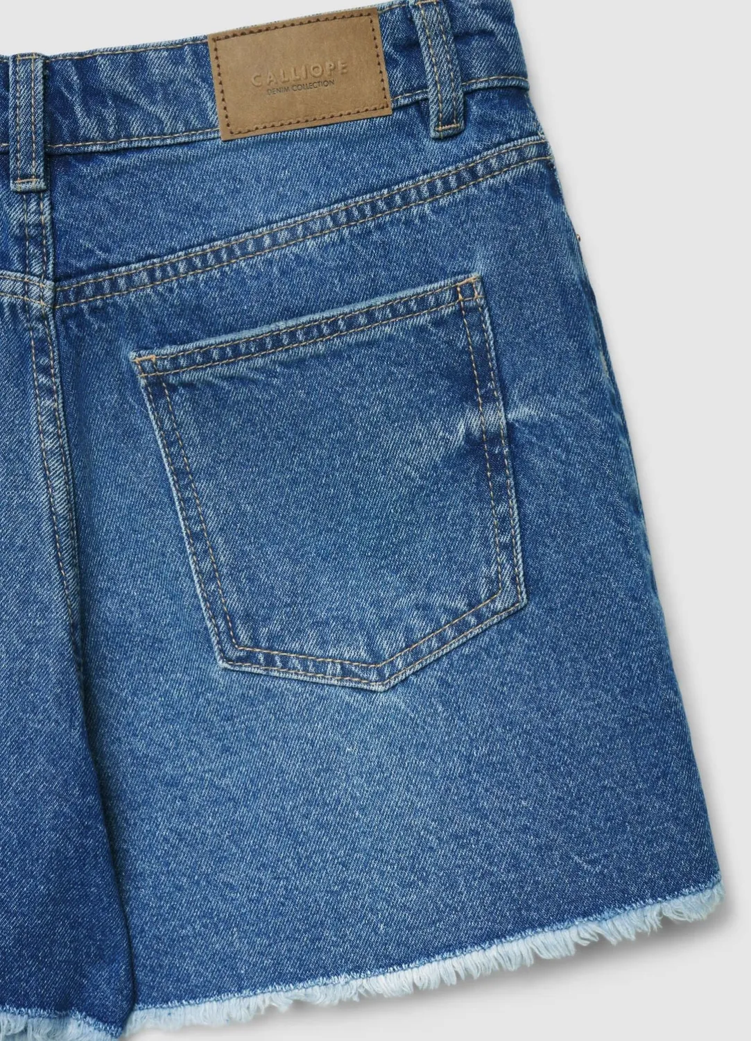 Calliope short denim femme ourlet effiloché taille moyenne