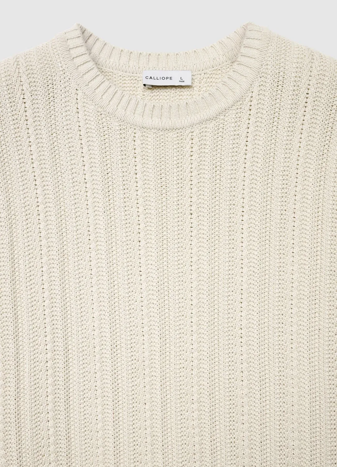 Calliope torsades col rond pull homme uni coton