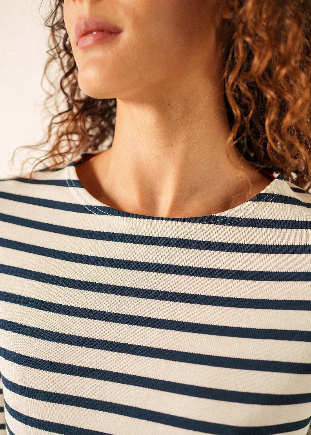 Saint James Vaujany marinière écru/marine jersey coton lourd