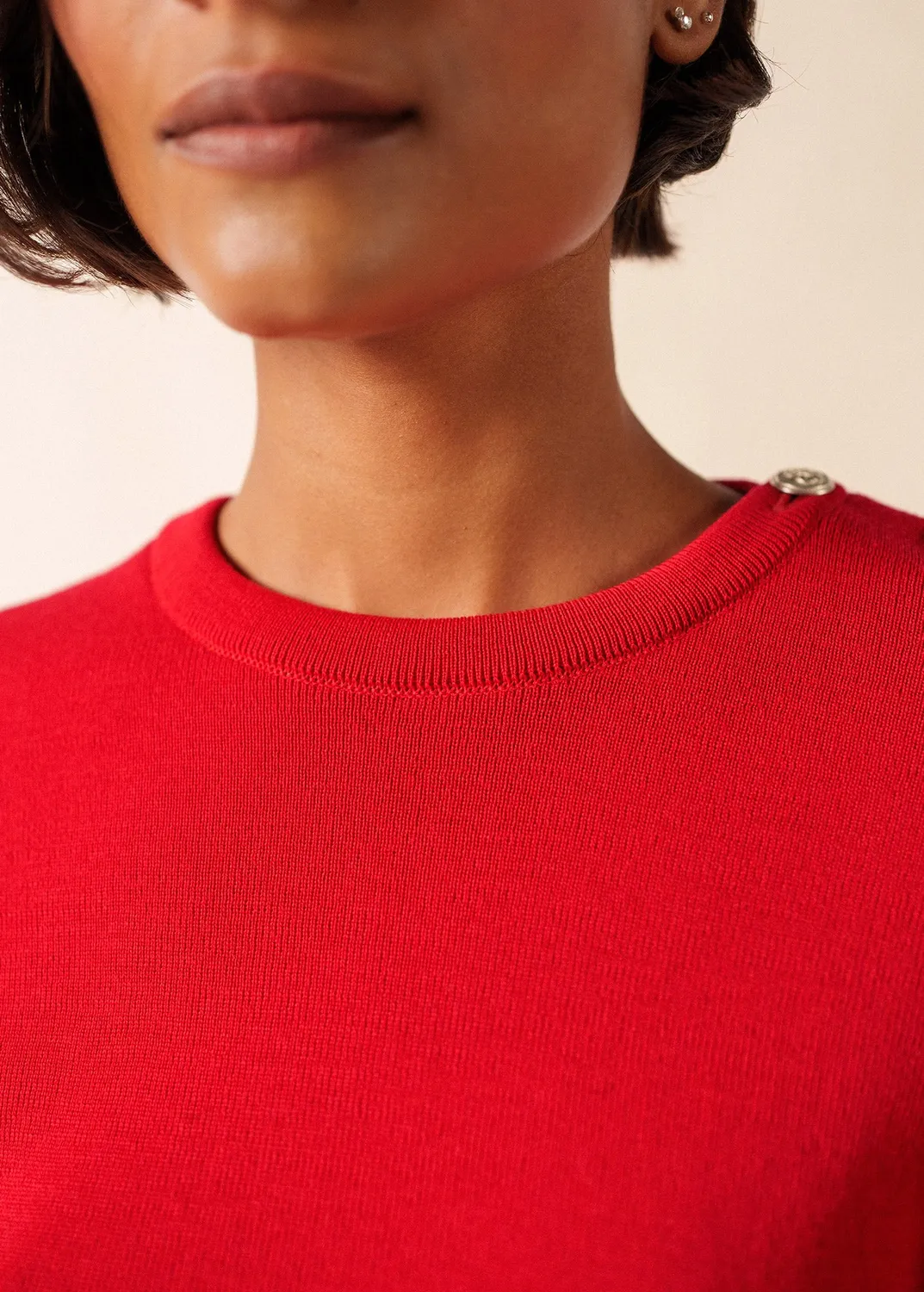 Saint James Marée pull marin tulipe laine ajusté