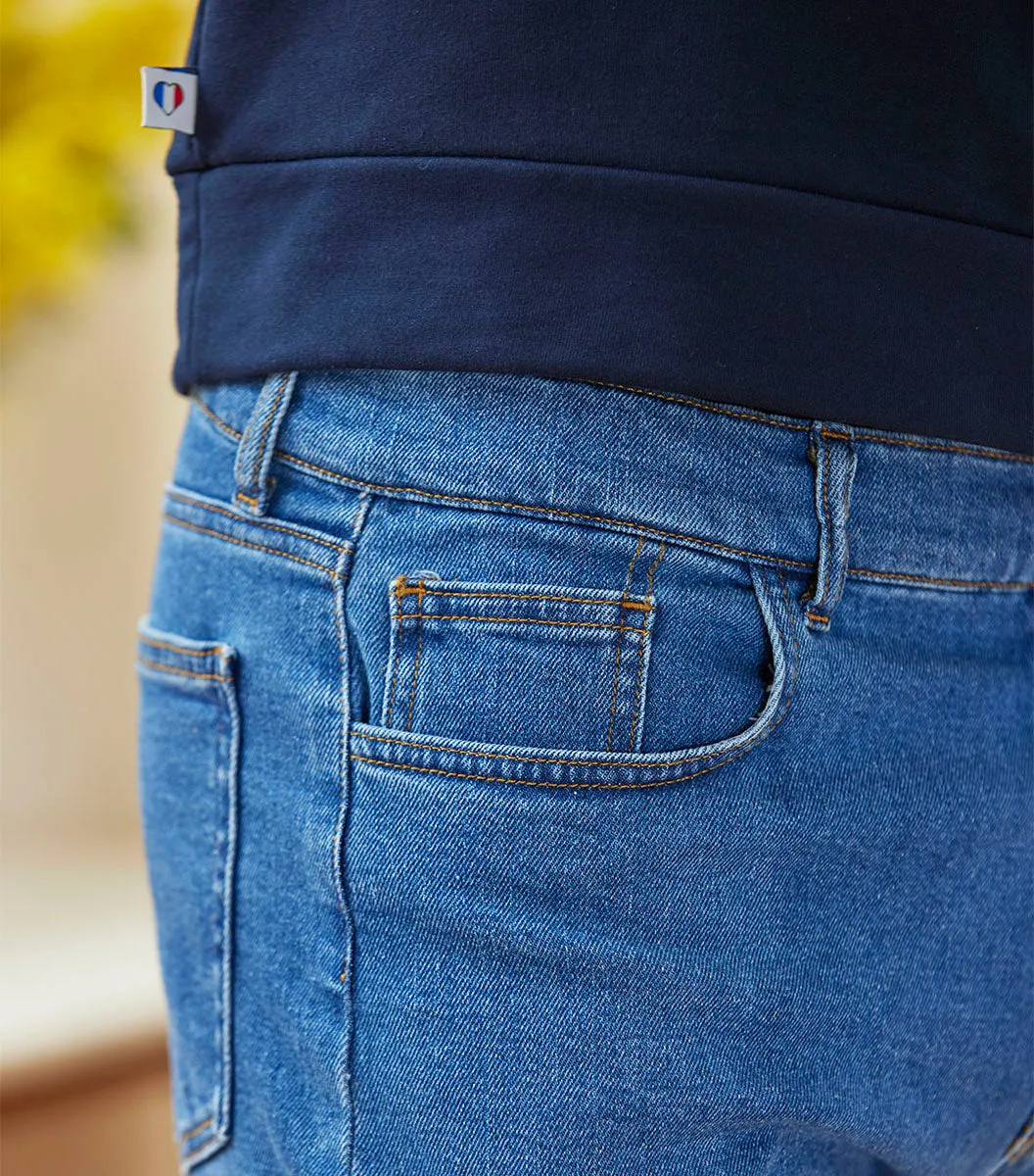 Cocorico jean large homme bleu clair coton