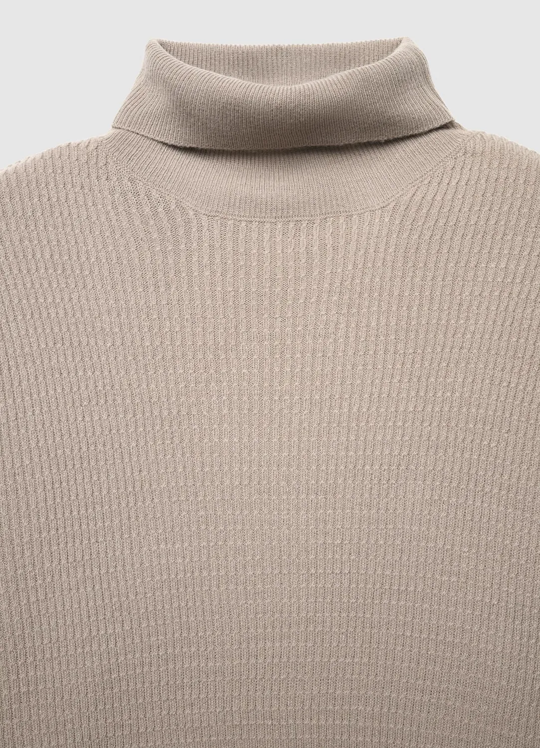 Calliope pull col roulé homme maille waffle