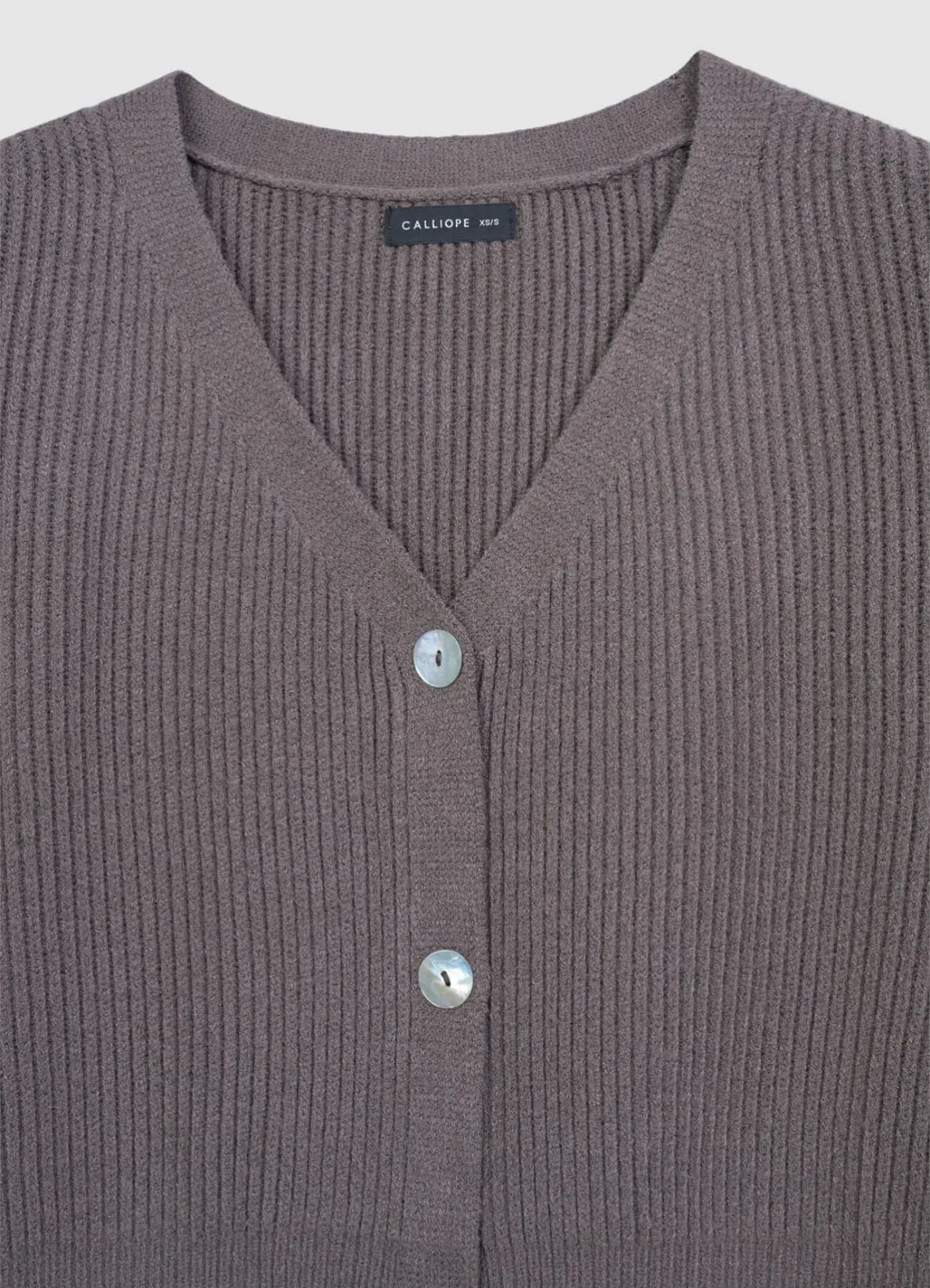 Calliope gilet maille côtes col V sans manches