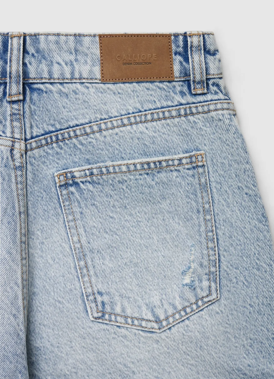 Calliope short mom taille haute revers femme uni
