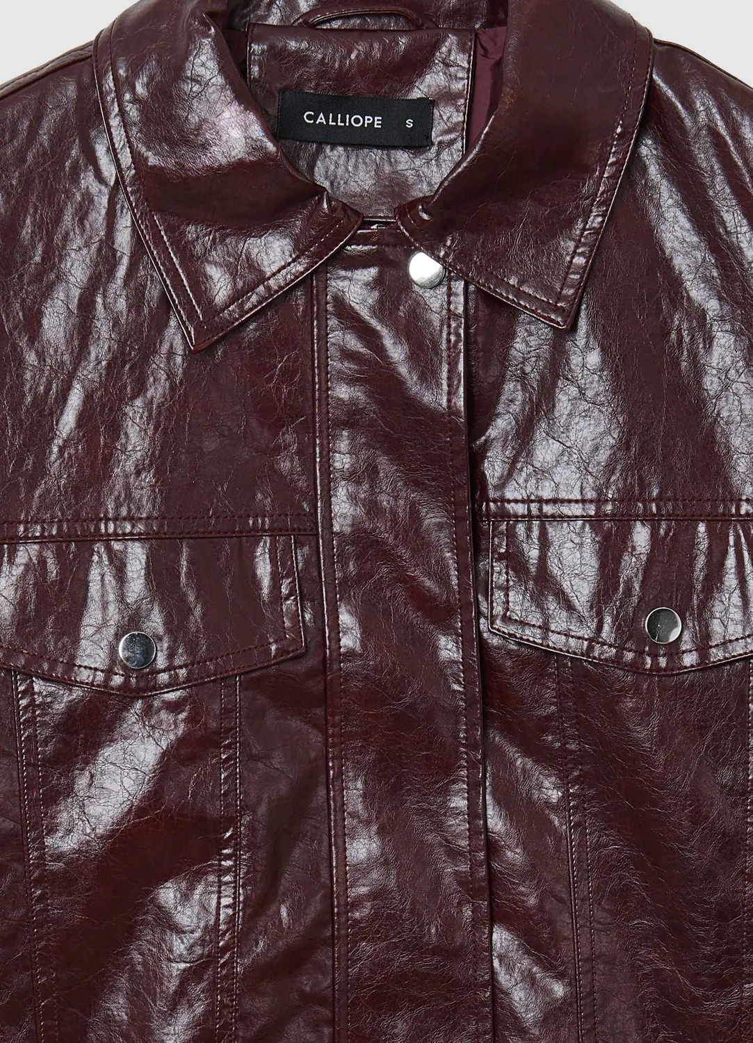 Calliope blouson effet cuir femme poches à rabat