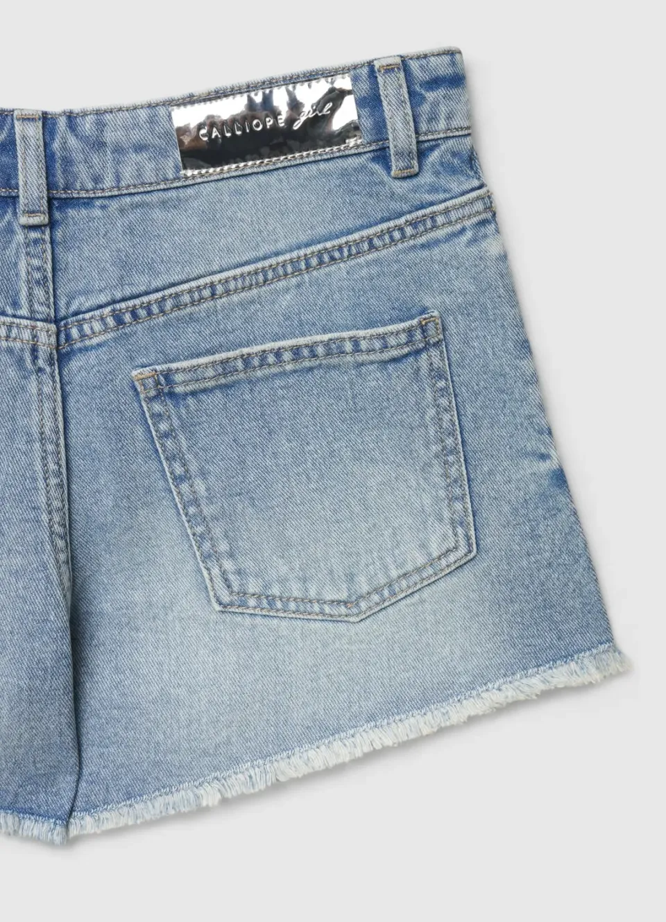 Calliope short mom fille jean déchiré frangé