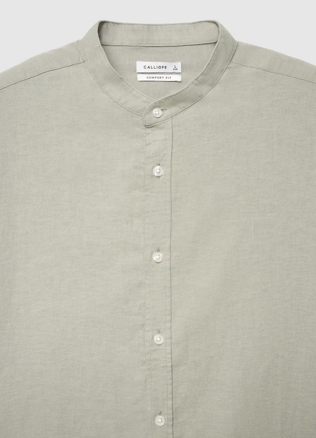 Calliope chemise homme col coréen lin manches longues