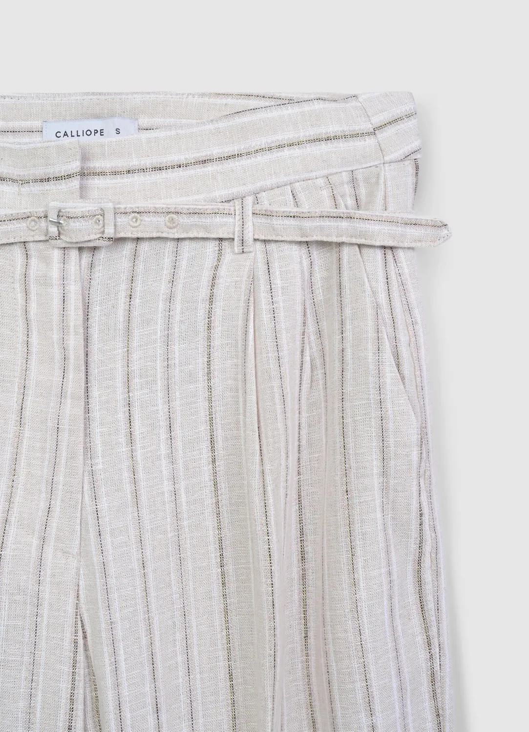 Calliope pantalon palazzo rayé pantalon lin femme