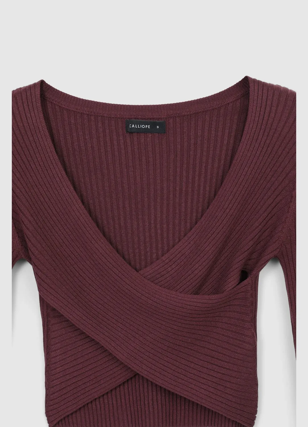 Calliope top croisé côtelé col V femme