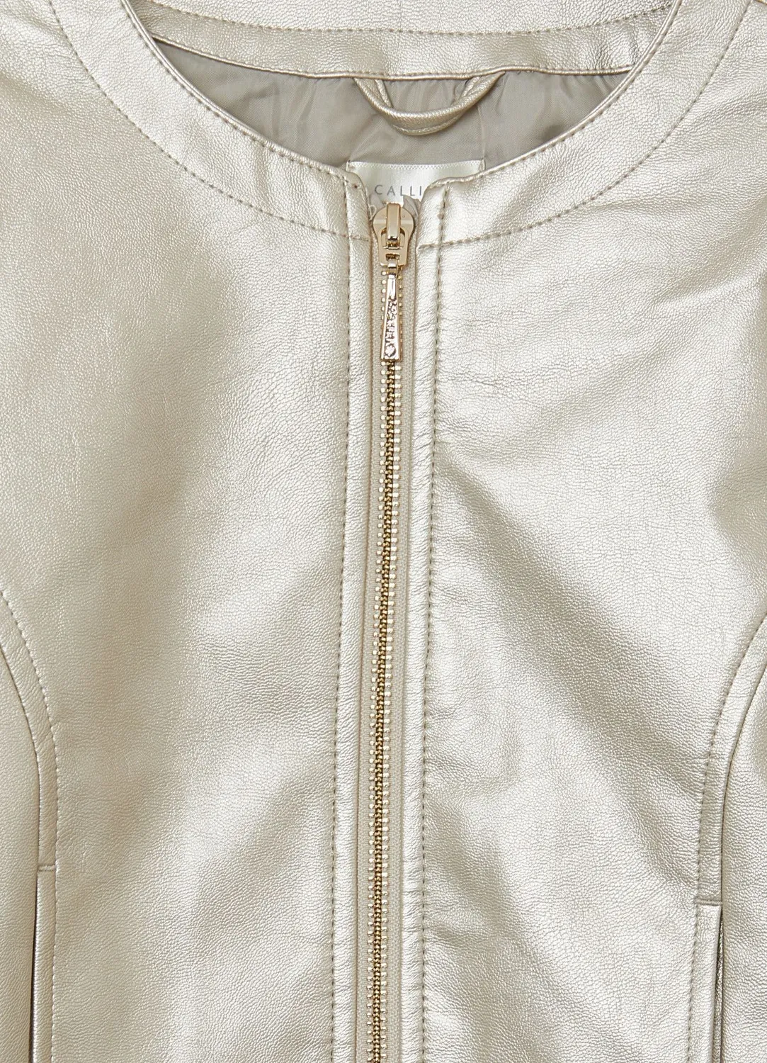 Calliope Blouson biker simili cuir volants fille