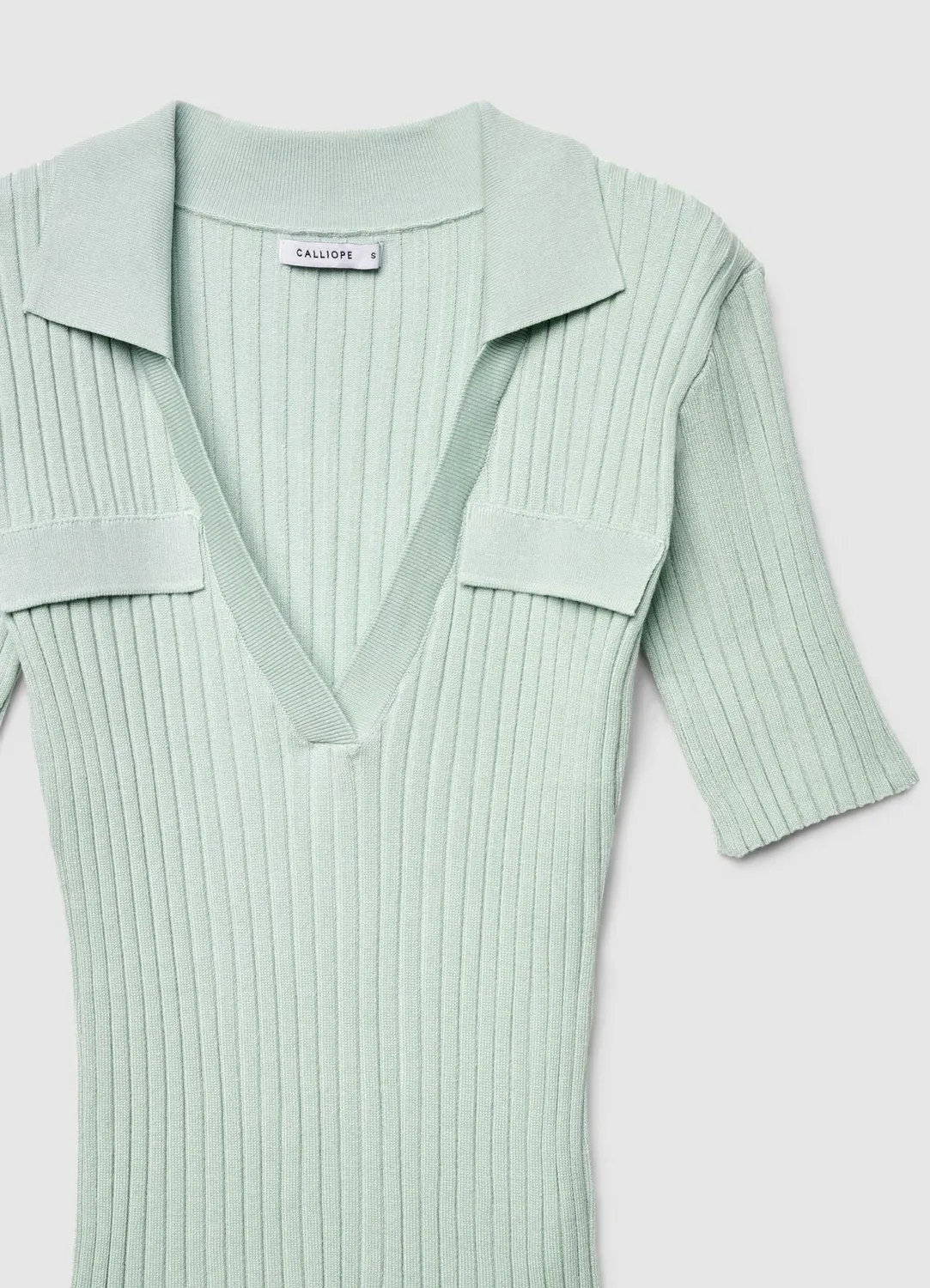 Calliope t-shirt femme côtelé col polo manches courtes