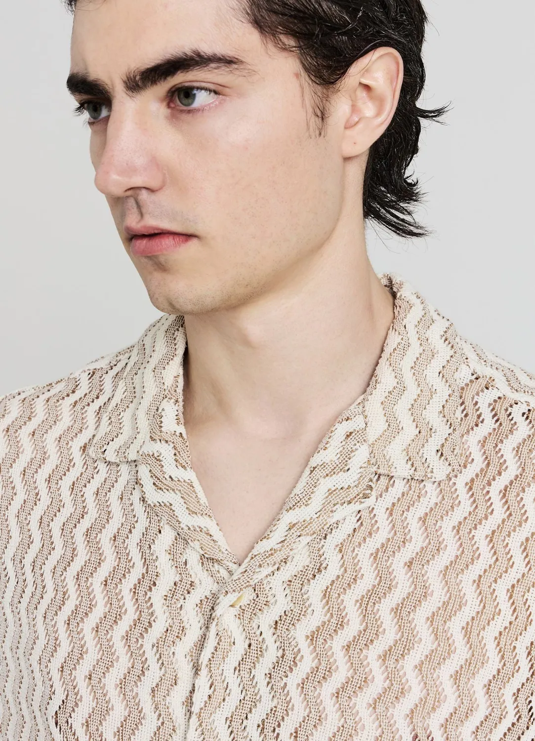 Calliope chemise homme manches courtes crochet L