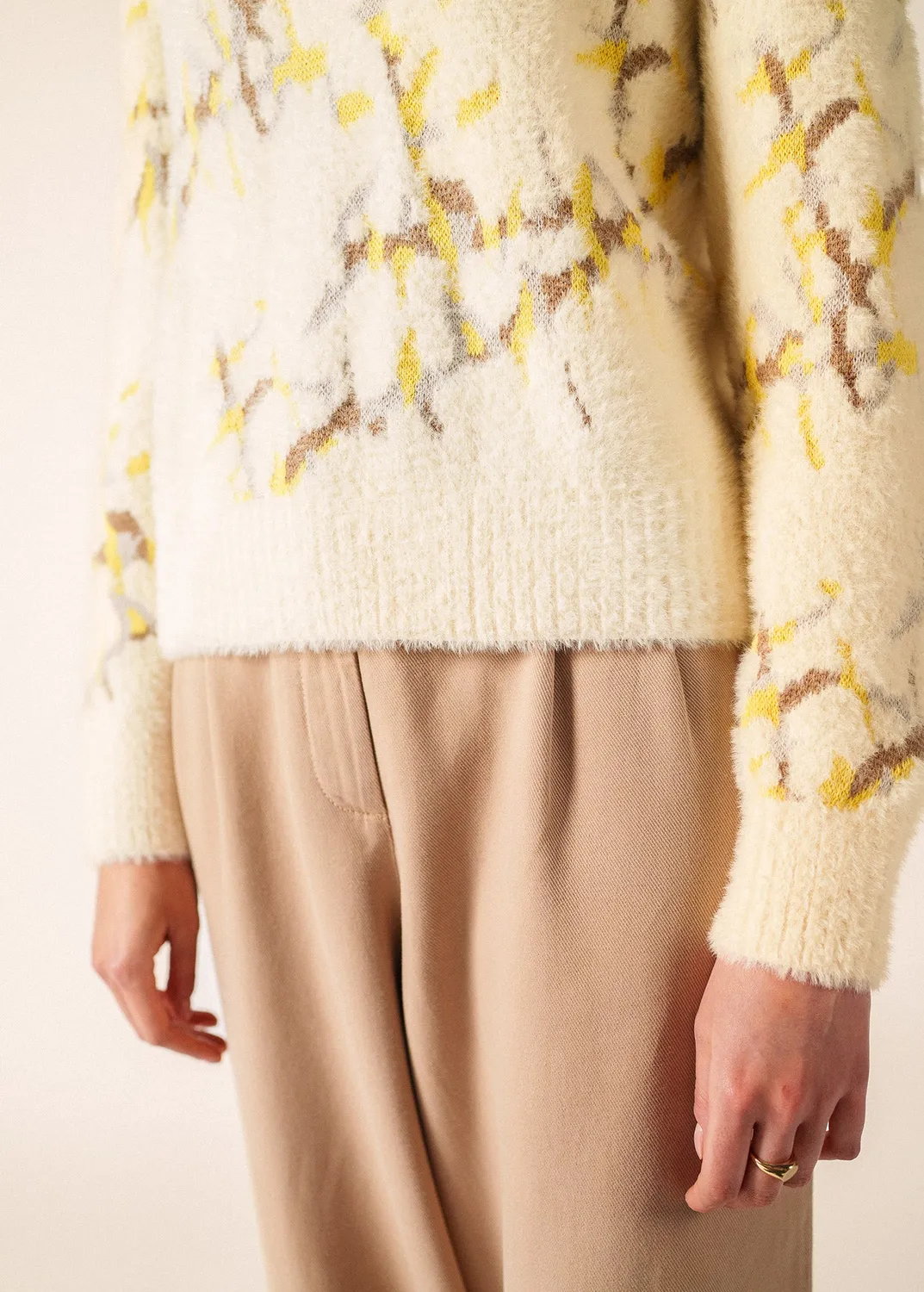 Saint James Leeds pull jacquard coton blanc hiver