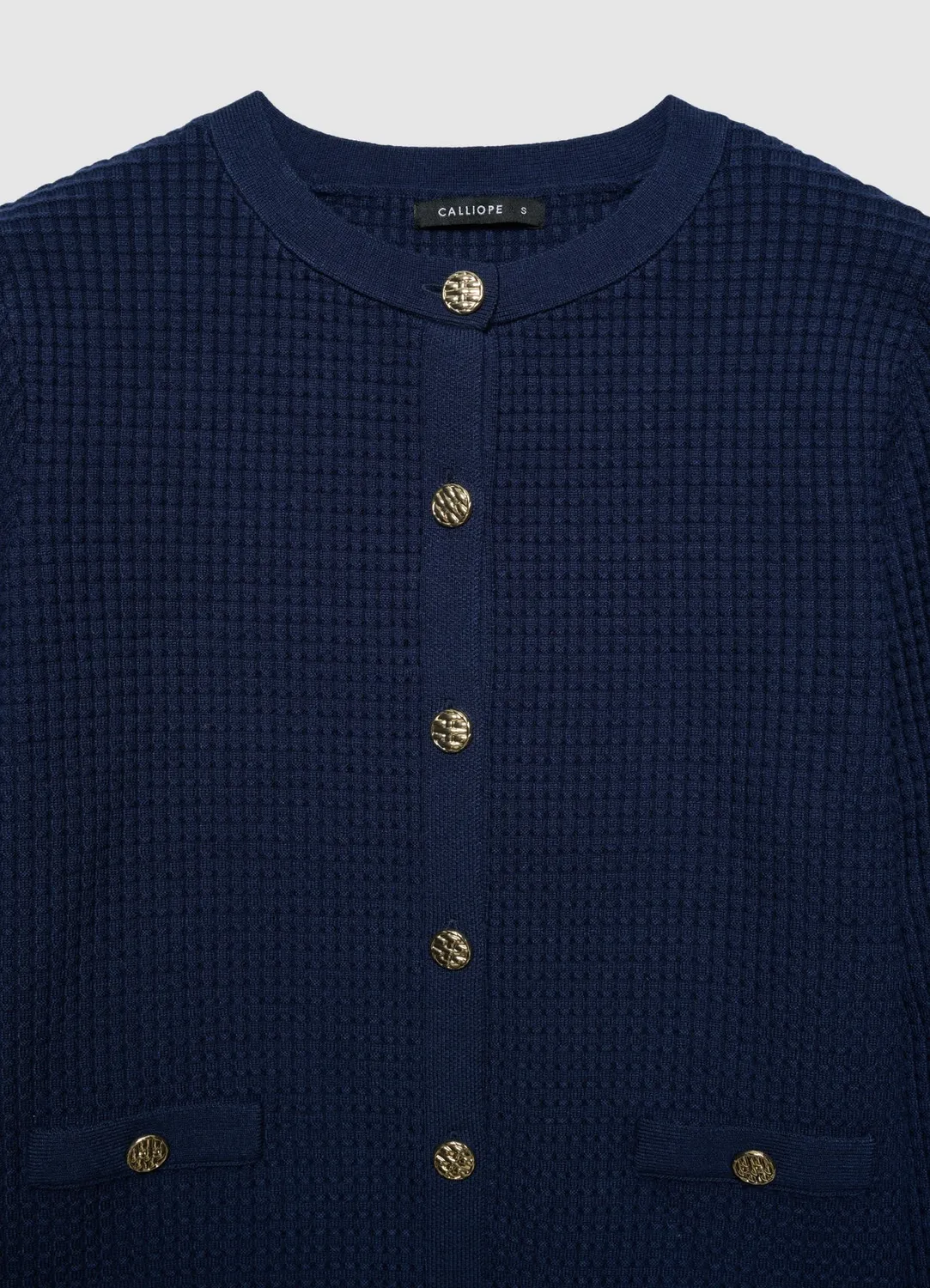 Calliope cardigan gaufré boutons bijou femme