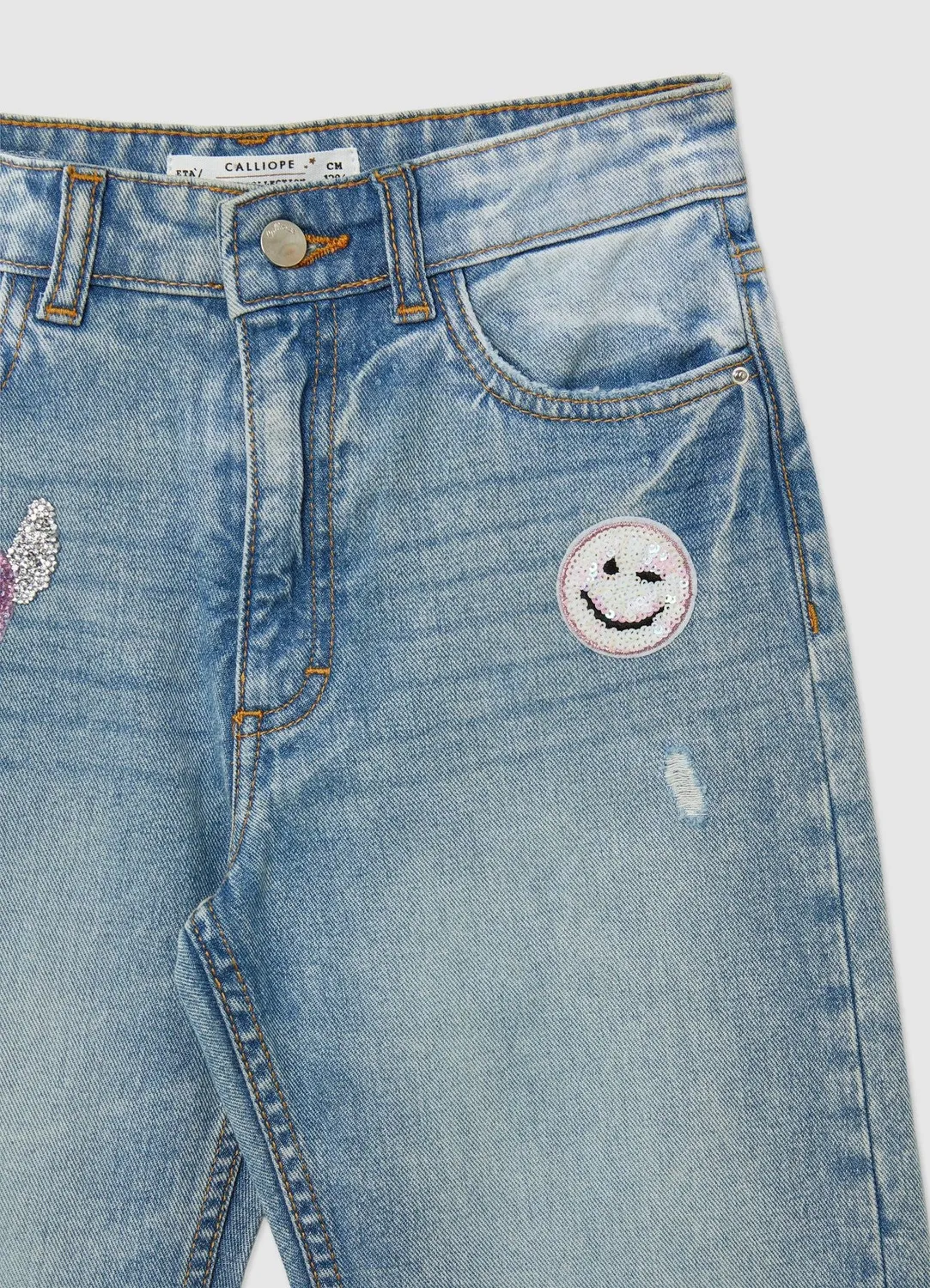 Calliope Jeans wide leg fille strappi enfant