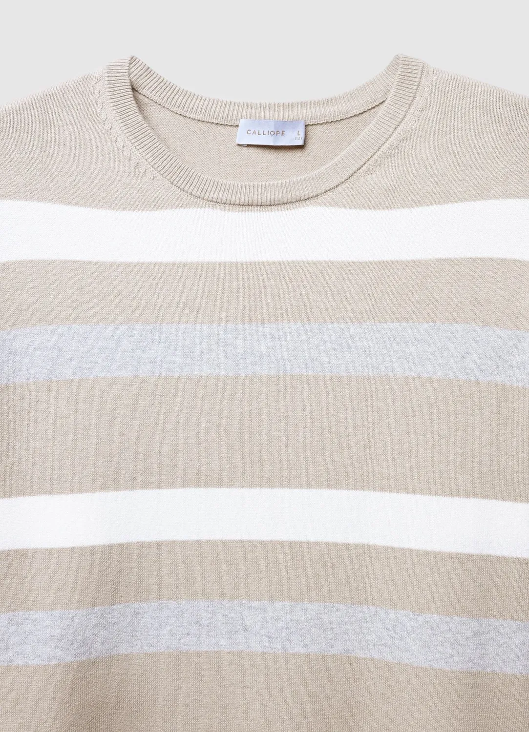 Calliope pull rayé homme col rond manches longues