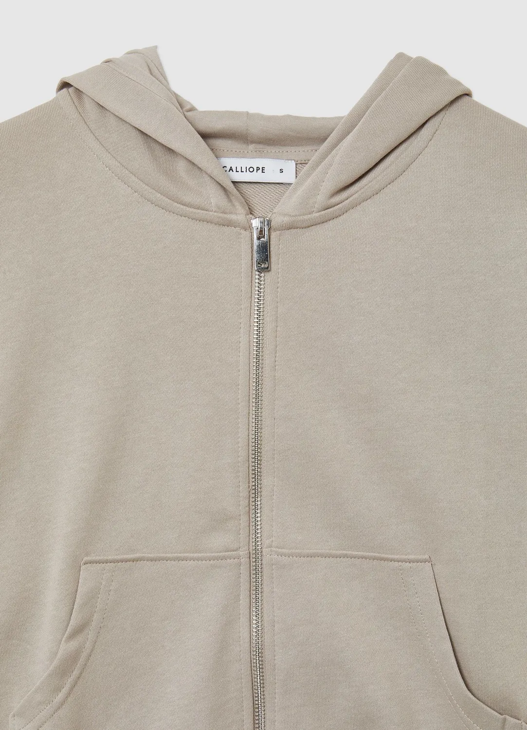 Calliope sweat zippé à capuche femme coton uni