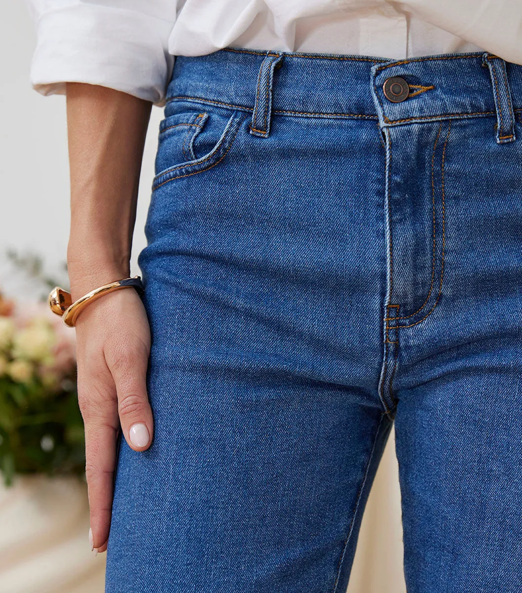 Cocorico Jean Droit Femme Bleu Clair jean coton taille 40