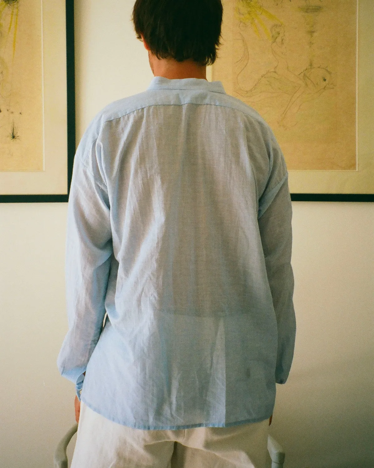 Erevan Lices Voile Azur chemise col officier