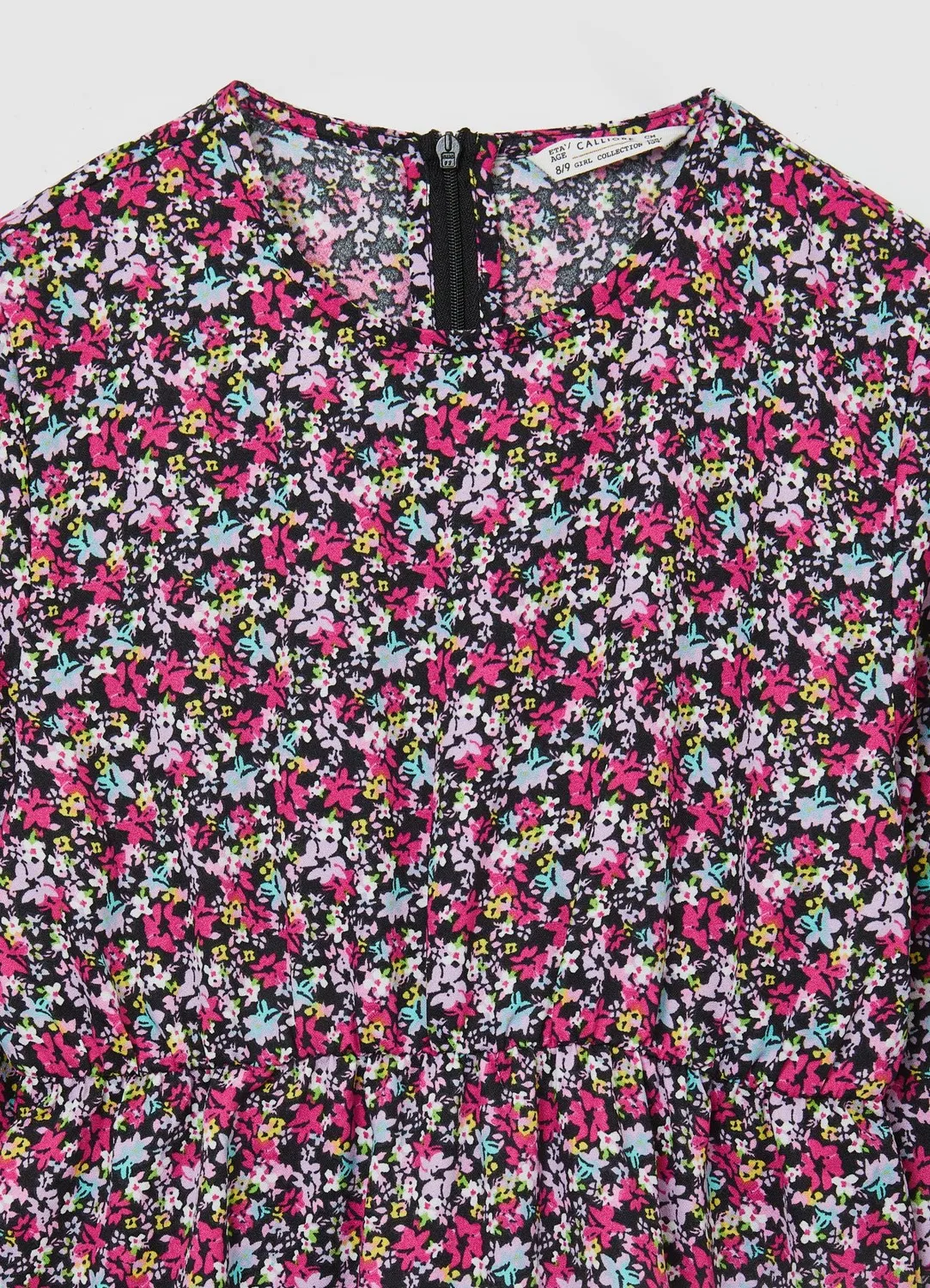Calliope robe fleurs fille manches longues