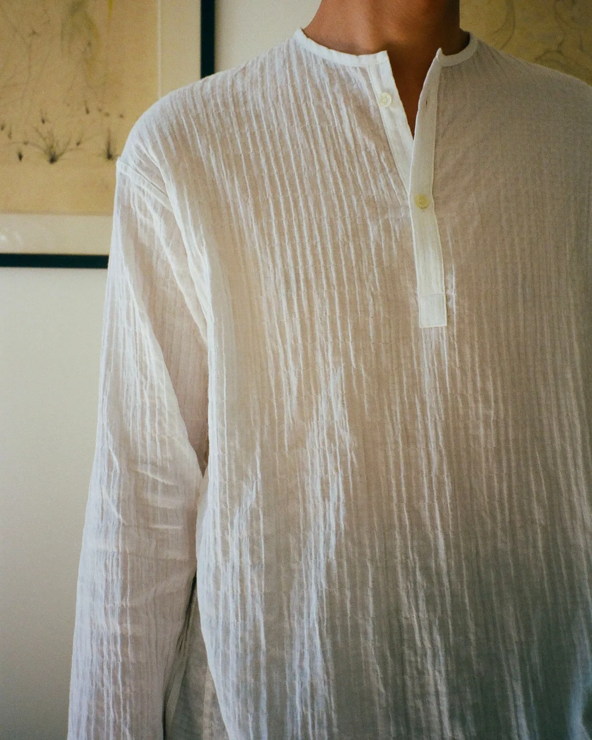 Erevan Capon chemise damier boutonnage discret