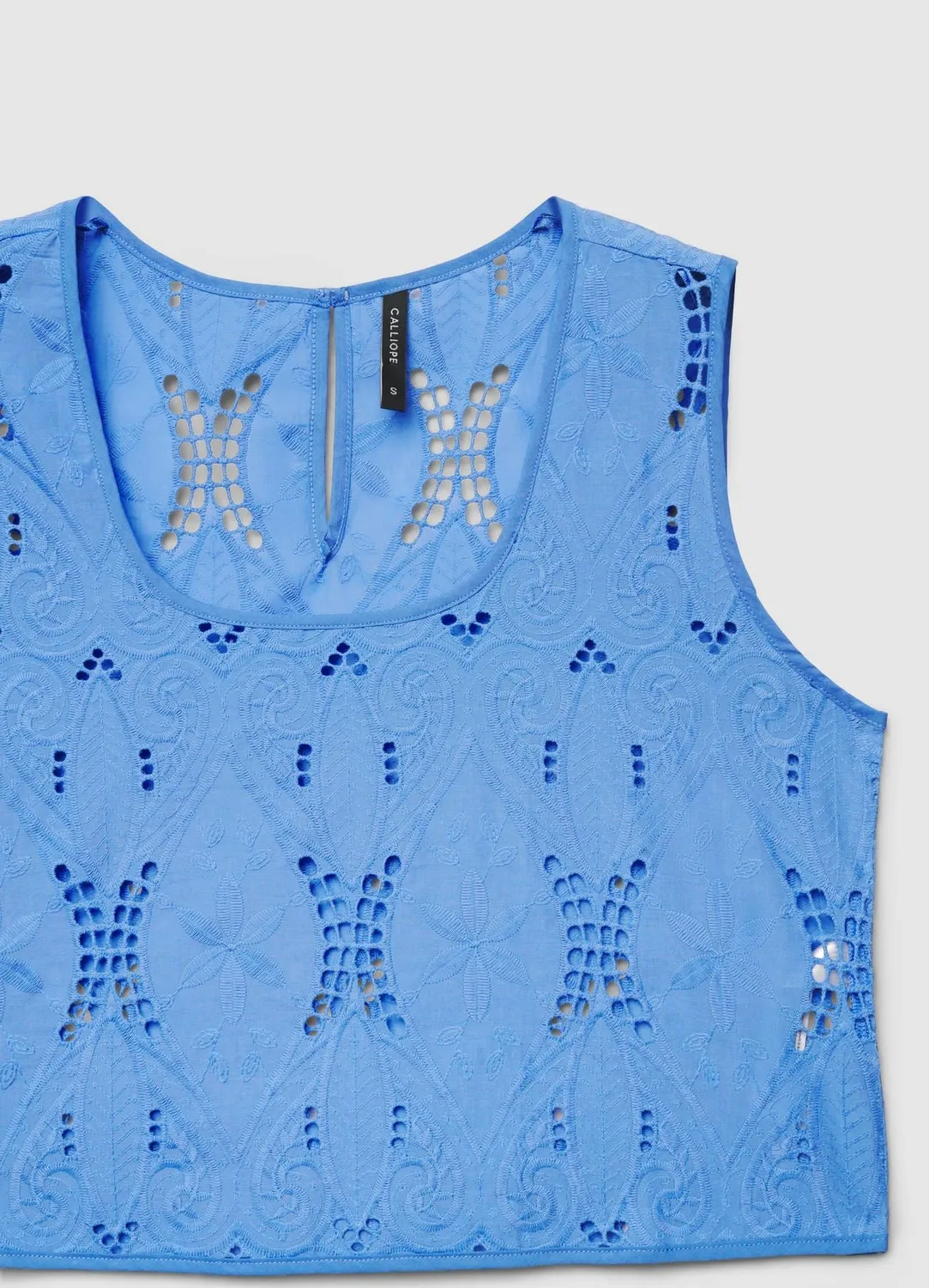 Calliope top sangallo femme ajouré col rond
