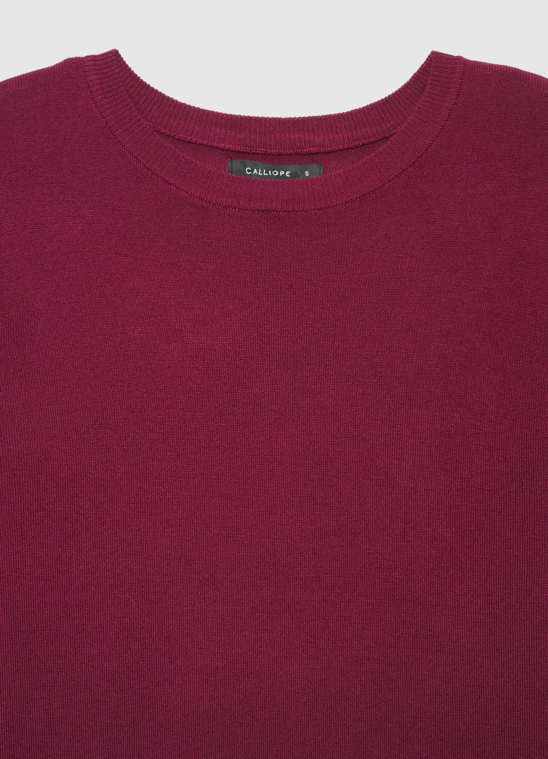 Calliope Pull col rond uni côtelé femme