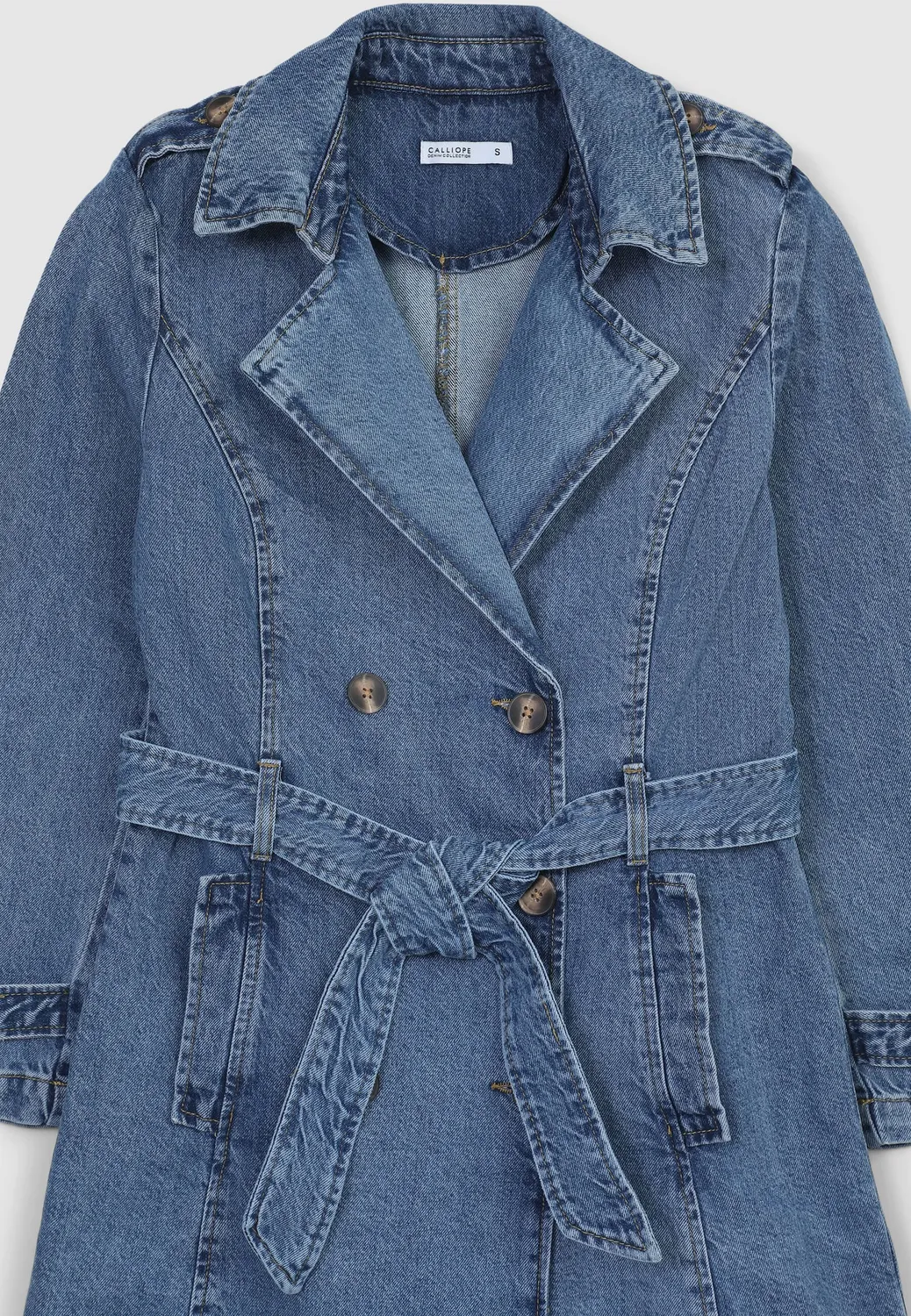 Calliope Trench denim femme S à ceinture
