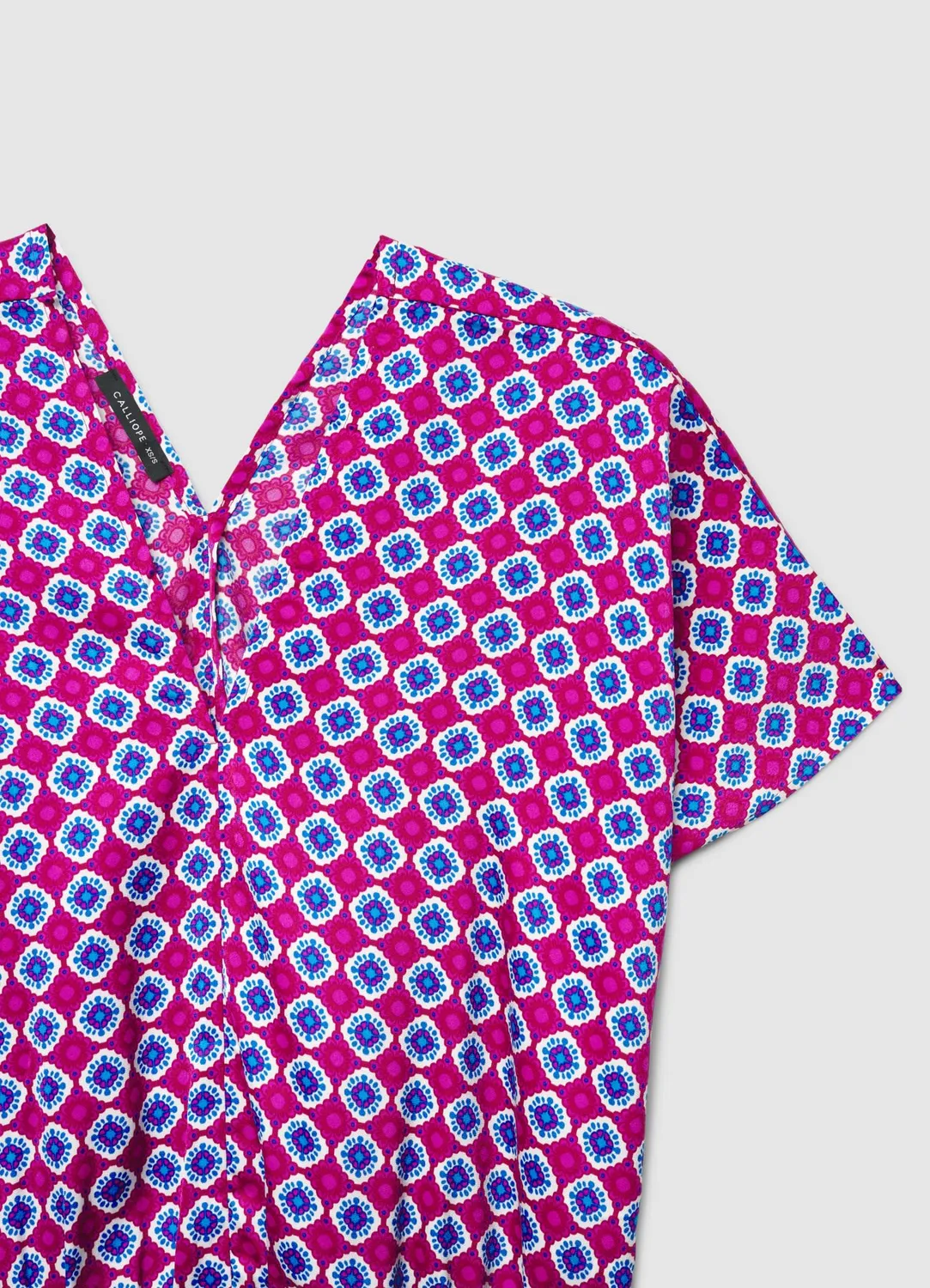 Calliope Chemise Kimono Satinée Motif Femme Col V