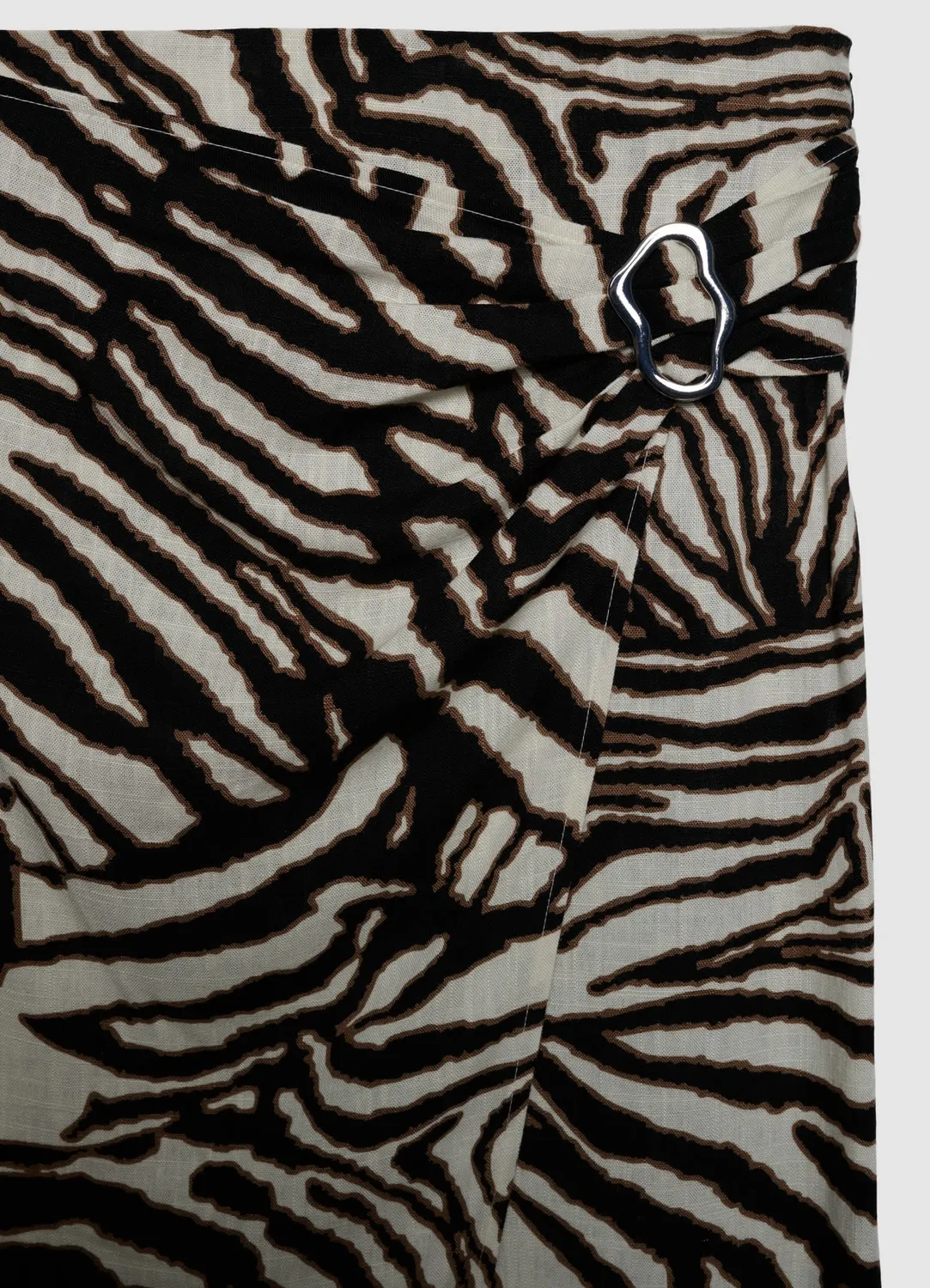 Calliope Jupe portefeuille jupe midi animalier fendue