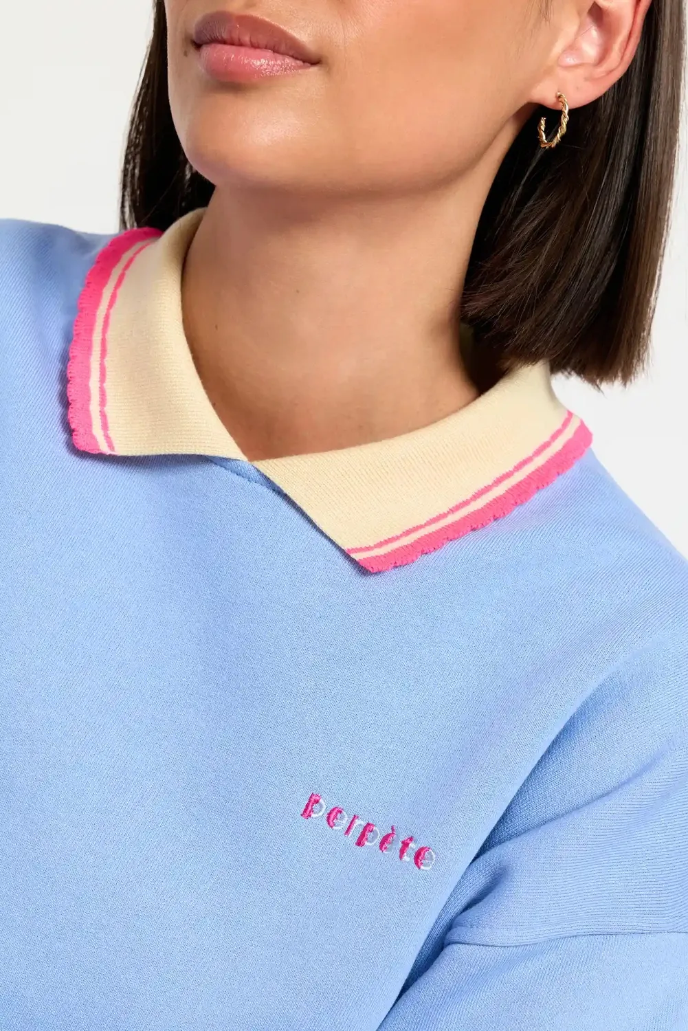 Perpète Geri sweat bleu ciel molleton gratté