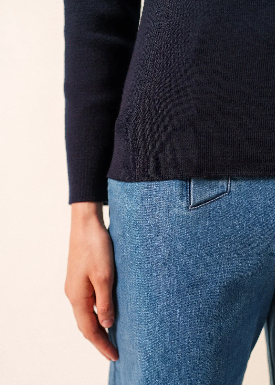 Saint James Marée pull marin navy laine