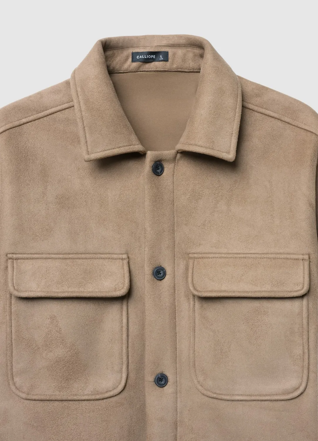 Calliope surchemise suédine boutonnée homme manches longues