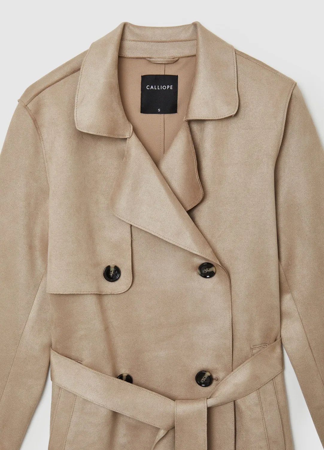 Calliope trench simil suède femme à ceinture